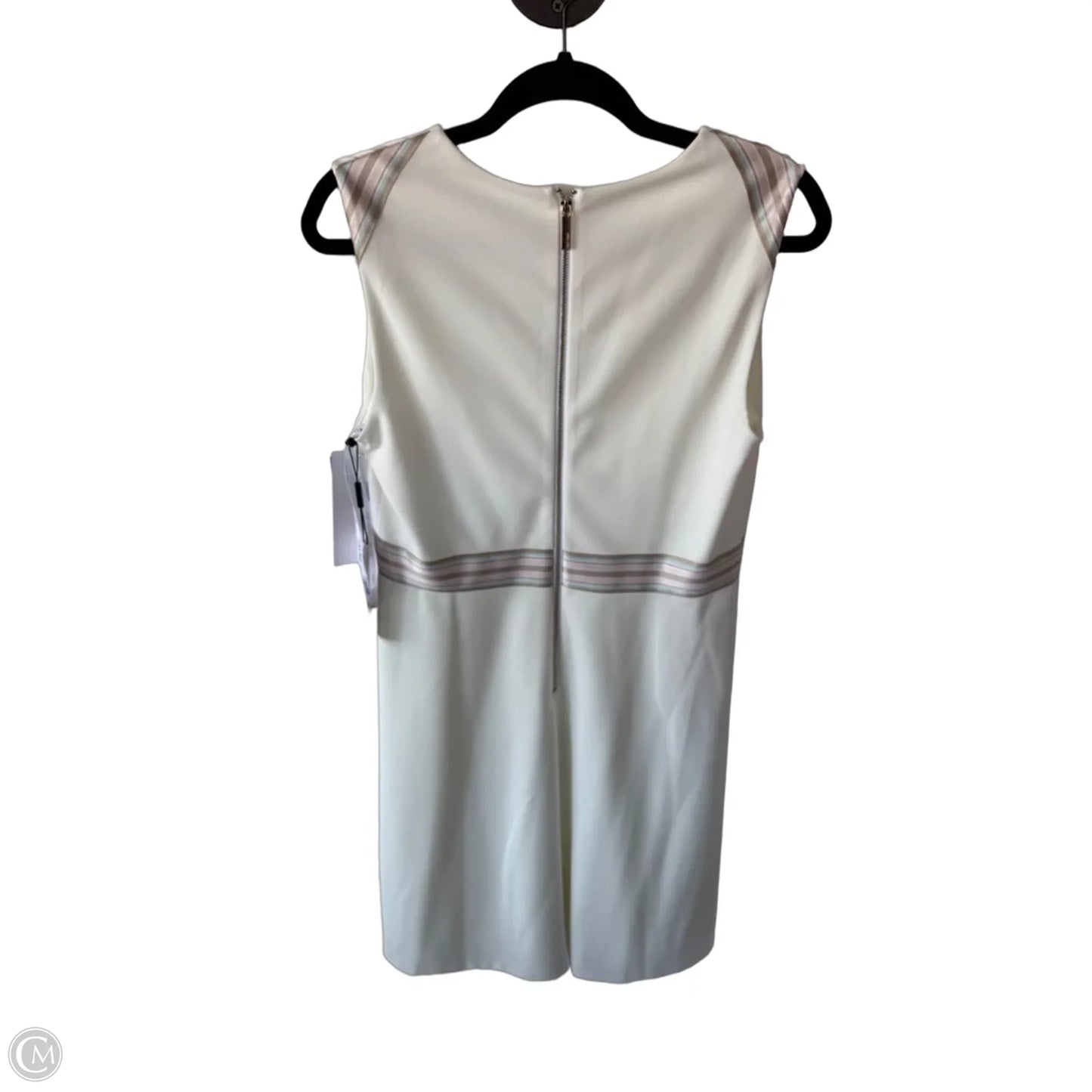 Dress Work By Calvin Klein In Cream & Tan, Size: M