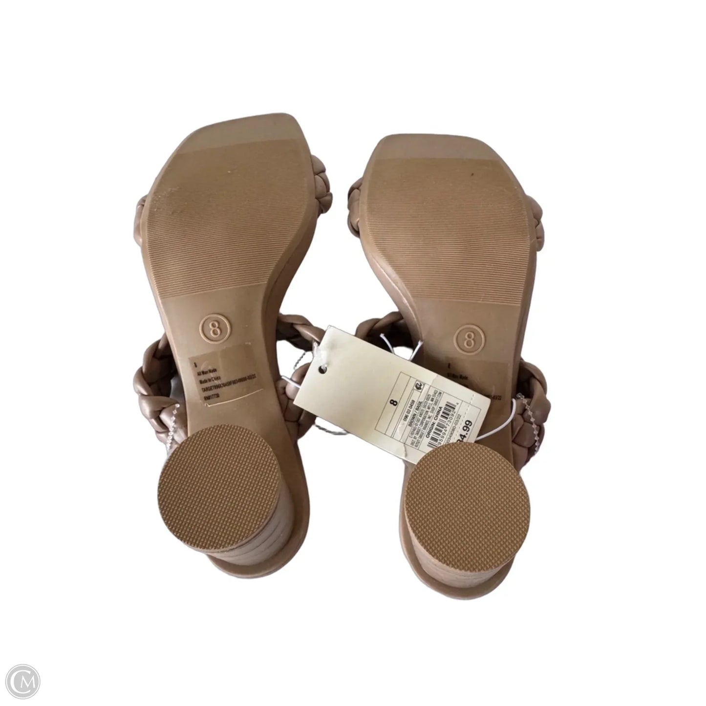 Sandals Heels Block By A New Day In Tan, Size: 8
