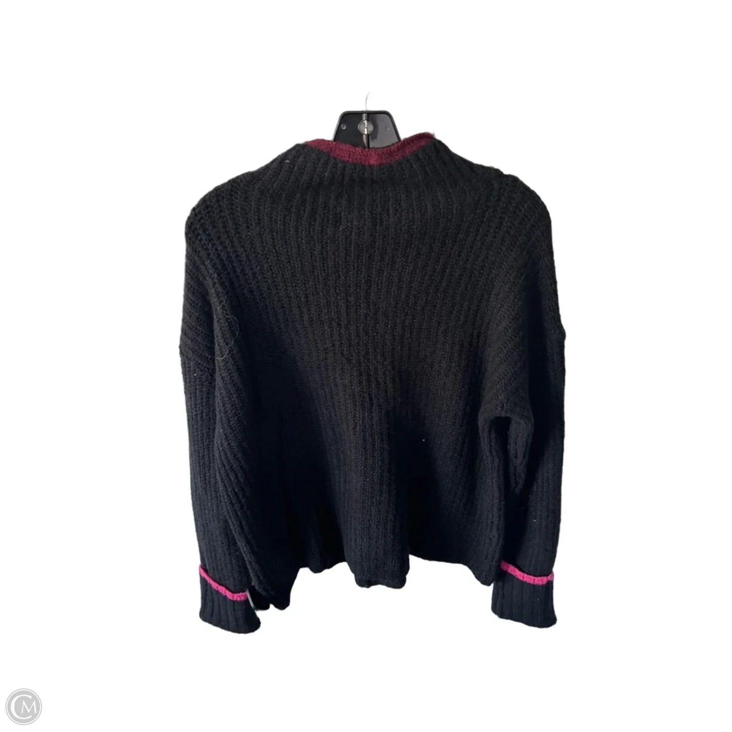 Sweater By Maeve In Black & Pink, Size: S
