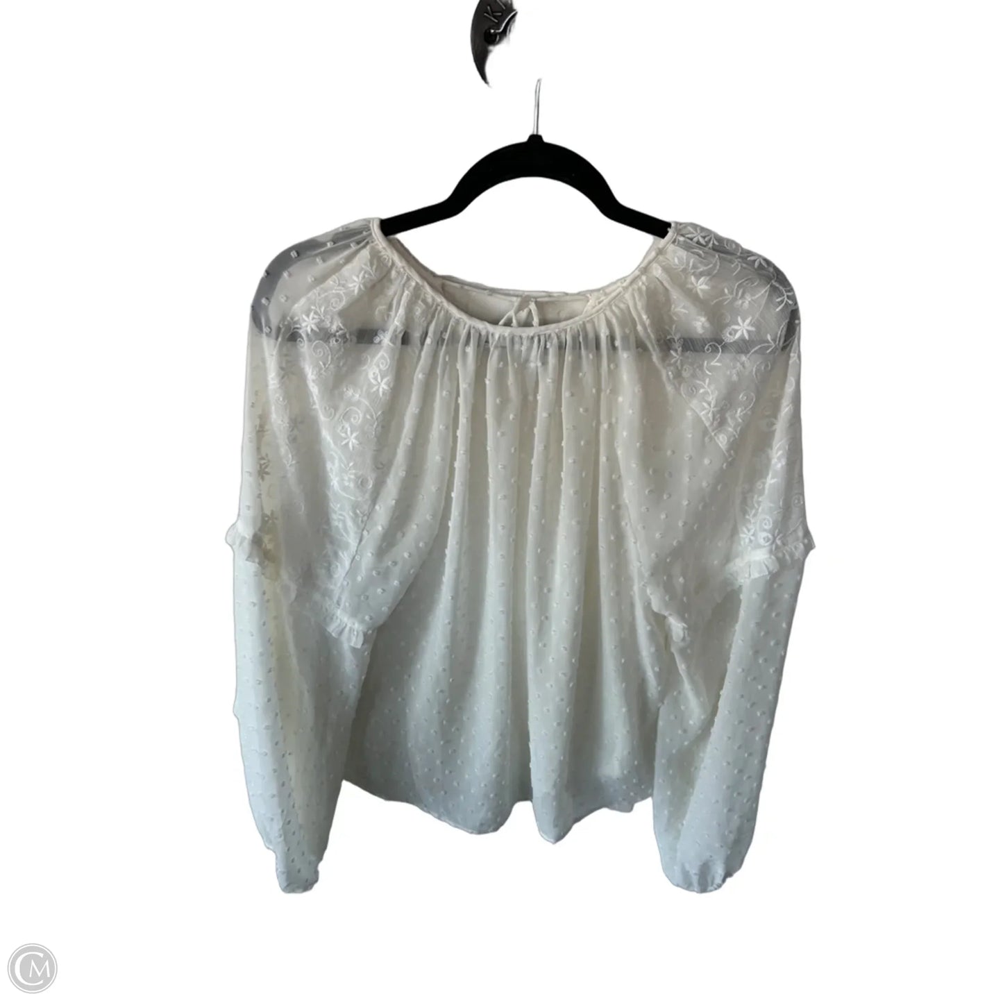 Top Long Sleeve By Express In Cream, Size: S