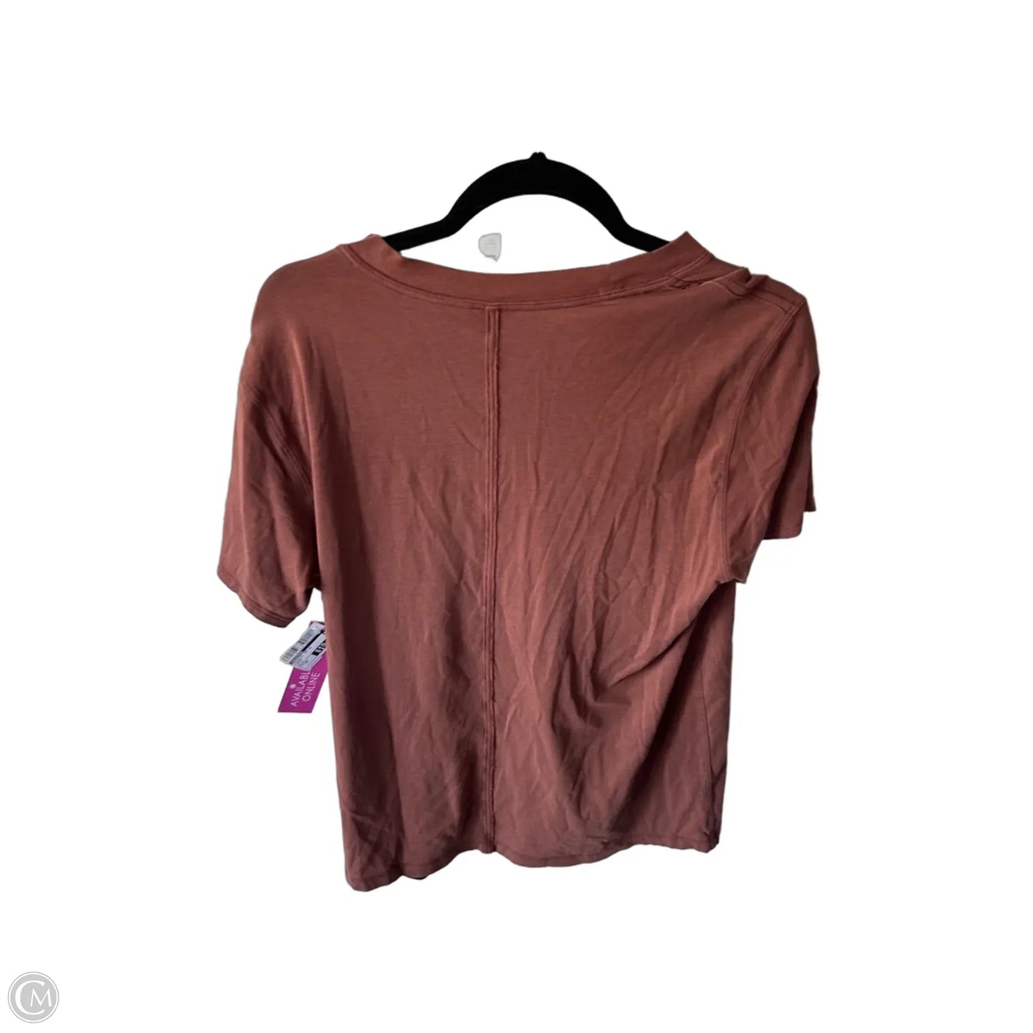 Athletic Top Short Sleeve By Lululemon In Orange, Size: Xs