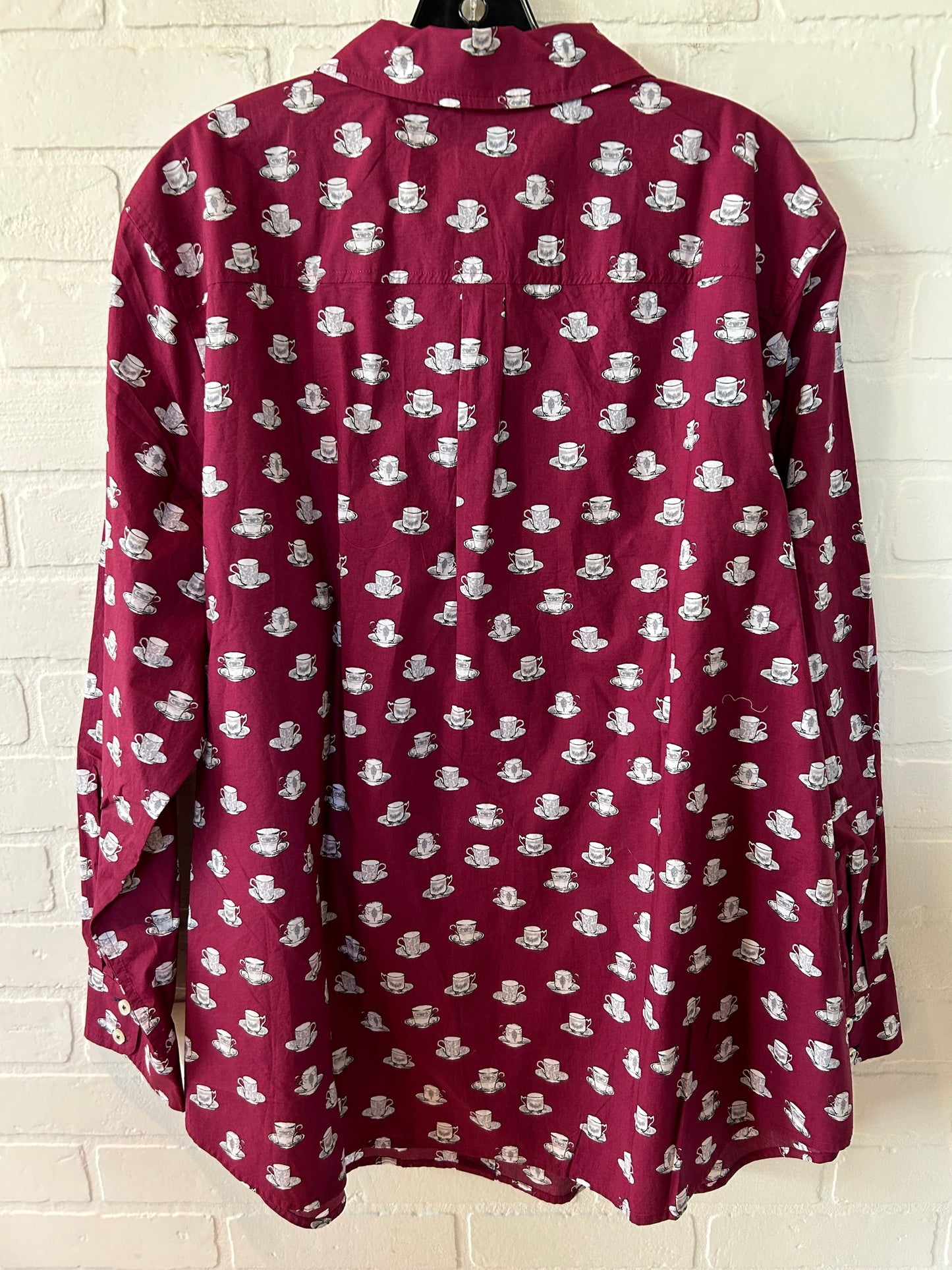 Red Blouse Long Sleeve Talbots, Size 3x