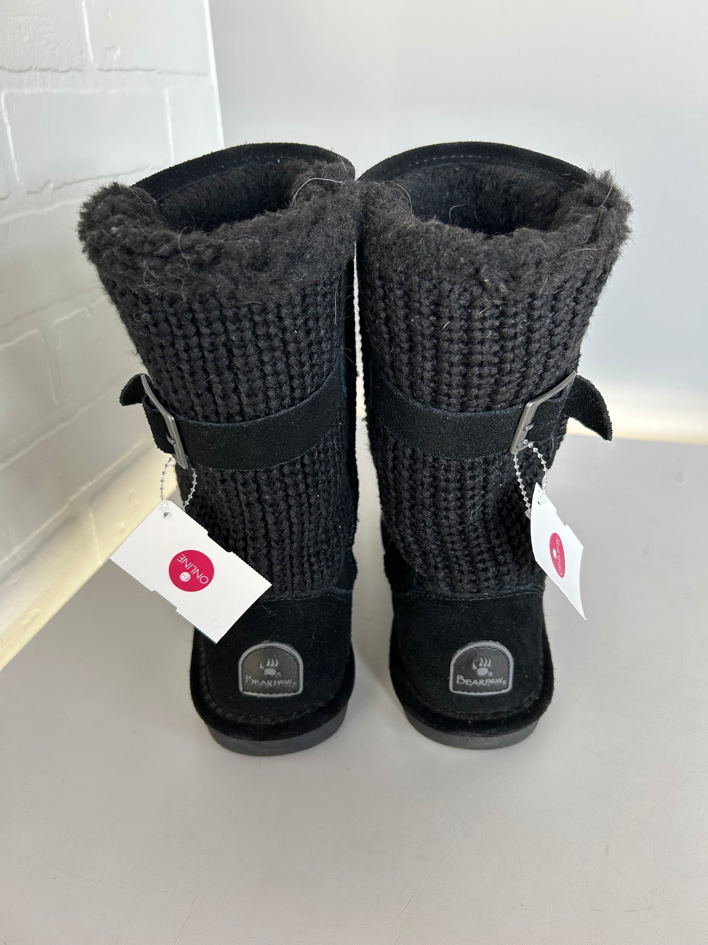 Boots Mid-calf Flats By Bearpaw In Black, Size: 8