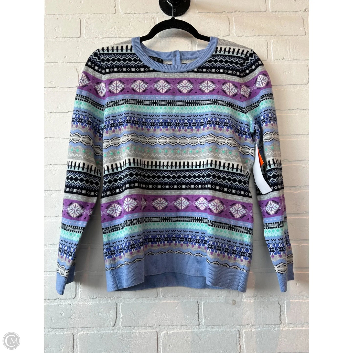 Sweater By Talbots In Blue & Grey, Size: Mp
