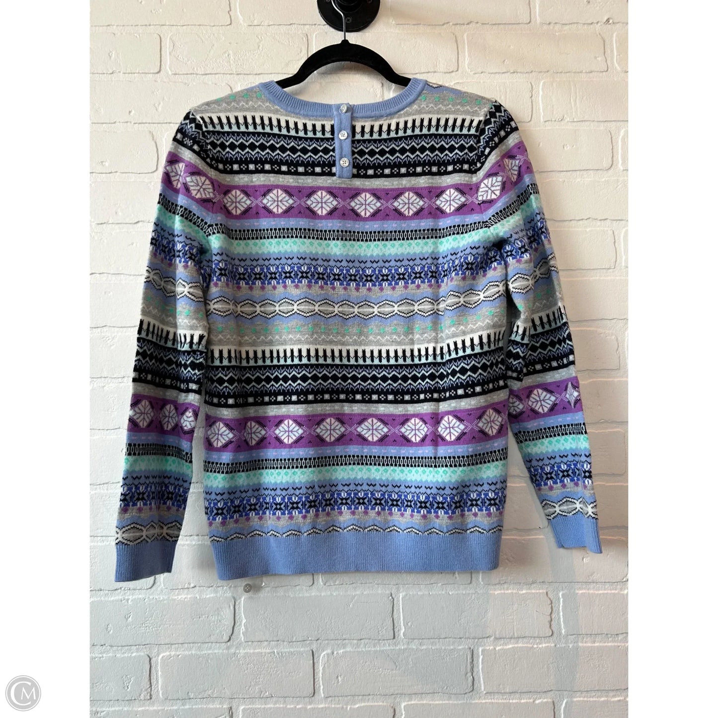 Sweater By Talbots In Blue & Grey, Size: Mp