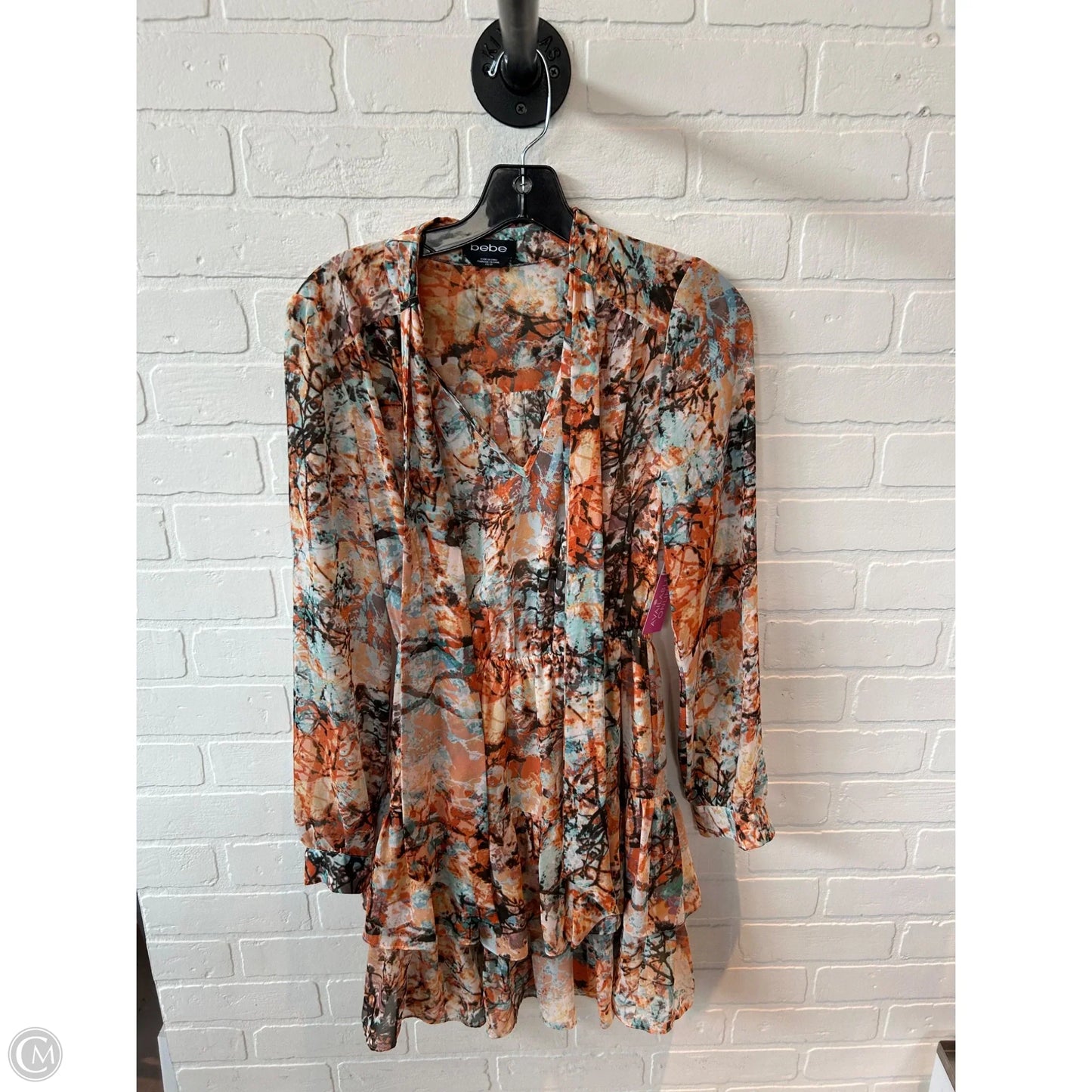 Dress Work By Bebe In Green & Orange, Size: Xs