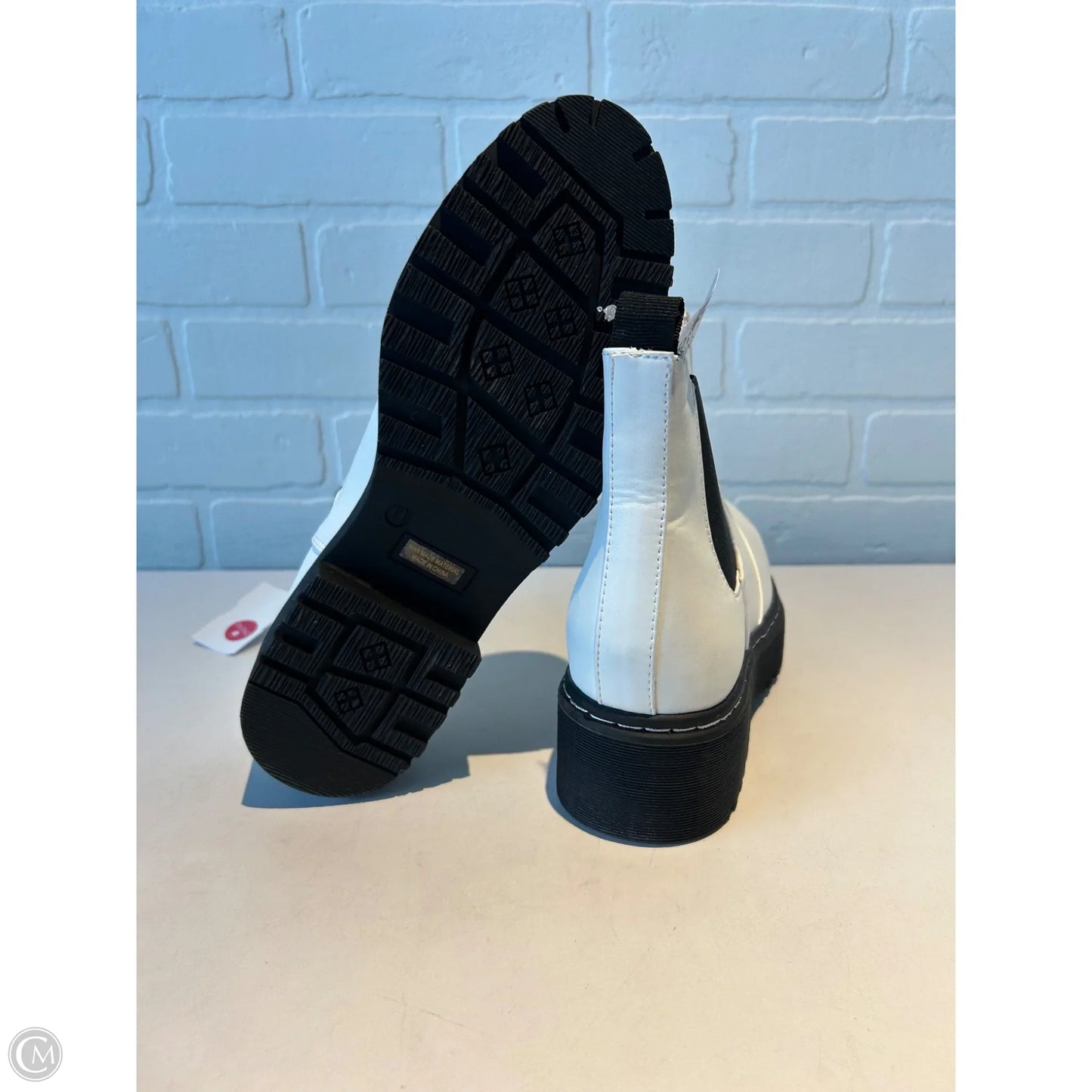 Boots Mid-calf Flats By STORY In Black & White, Size: 11