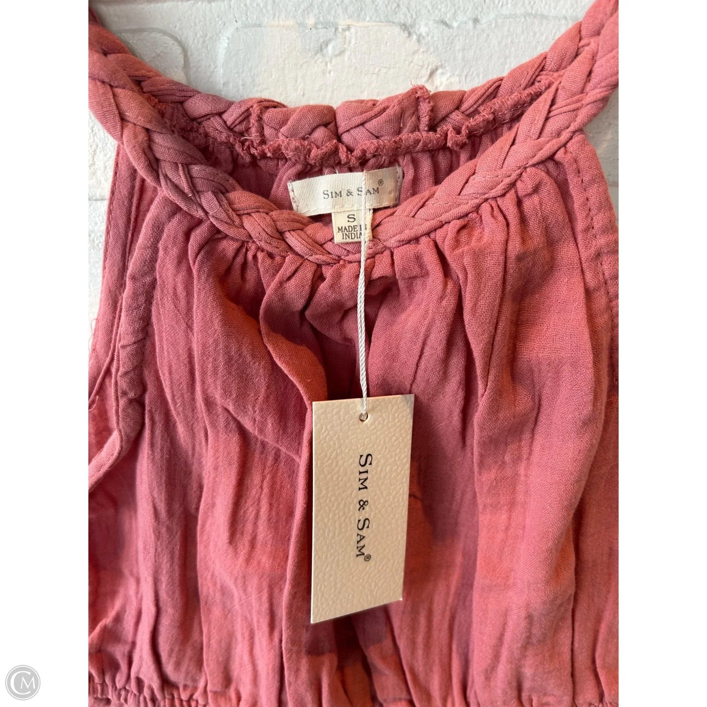 Top Sleeveless By SIM & SAM In Pink, Size: S