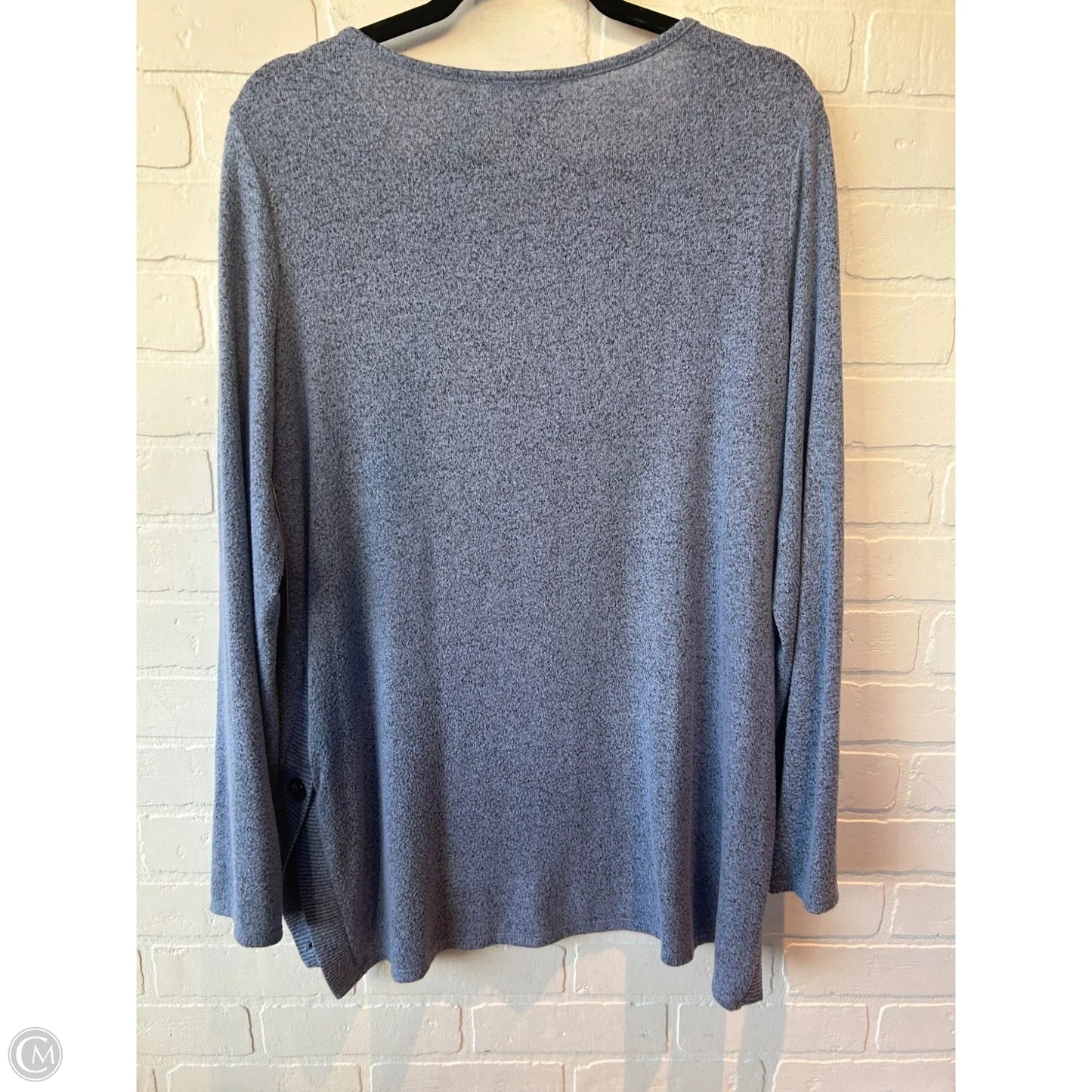 Tunic Long Sleeve By Ab Studio In Blue, Size: L