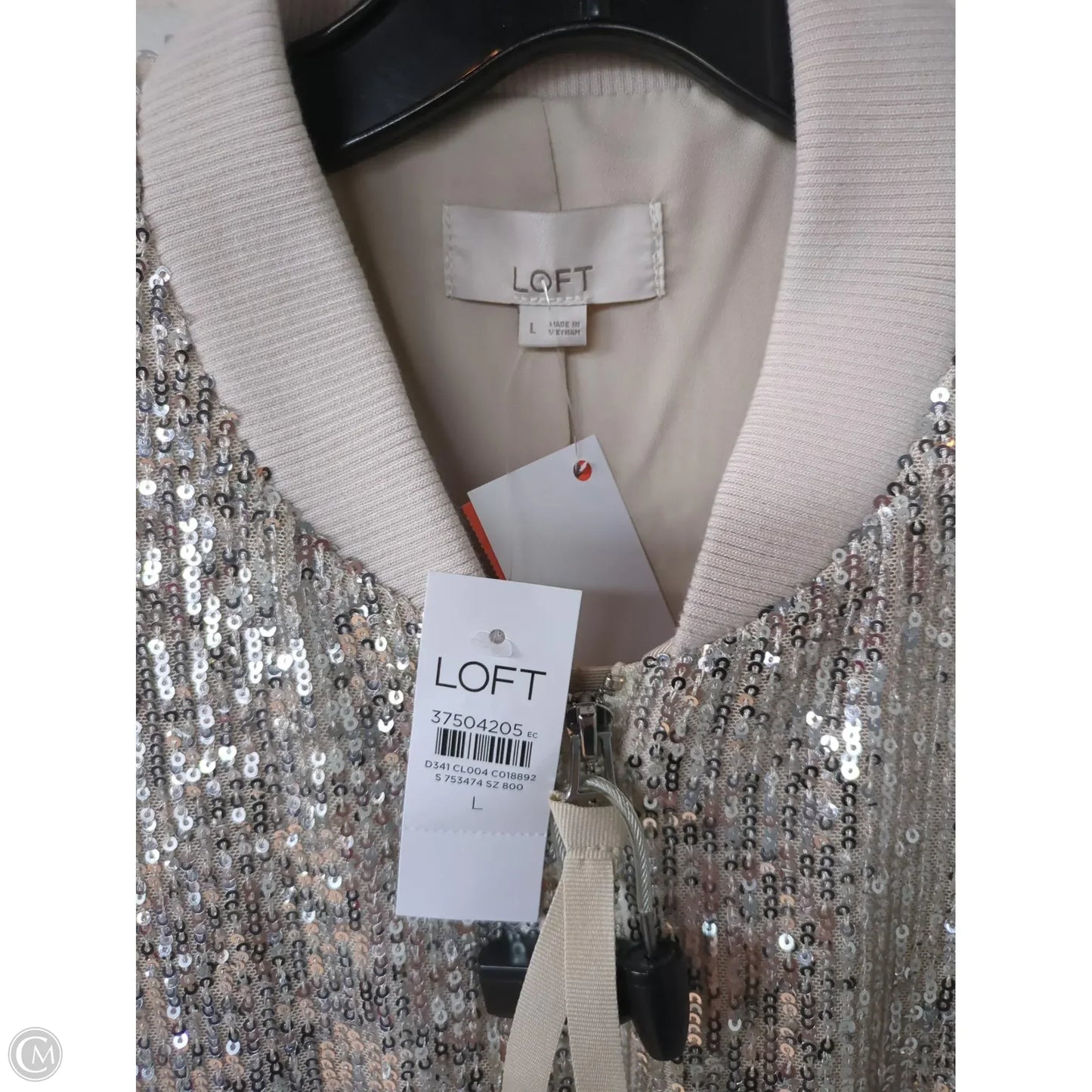 Jacket Other By Loft In Cream & Silver, Size: L