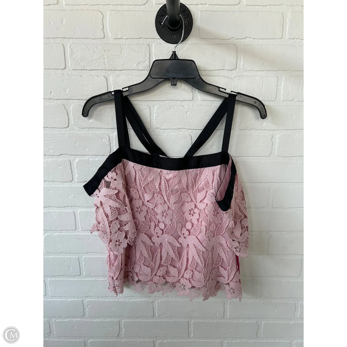 Top Sleeveless By Top Shop In Black & Pink, Size: M