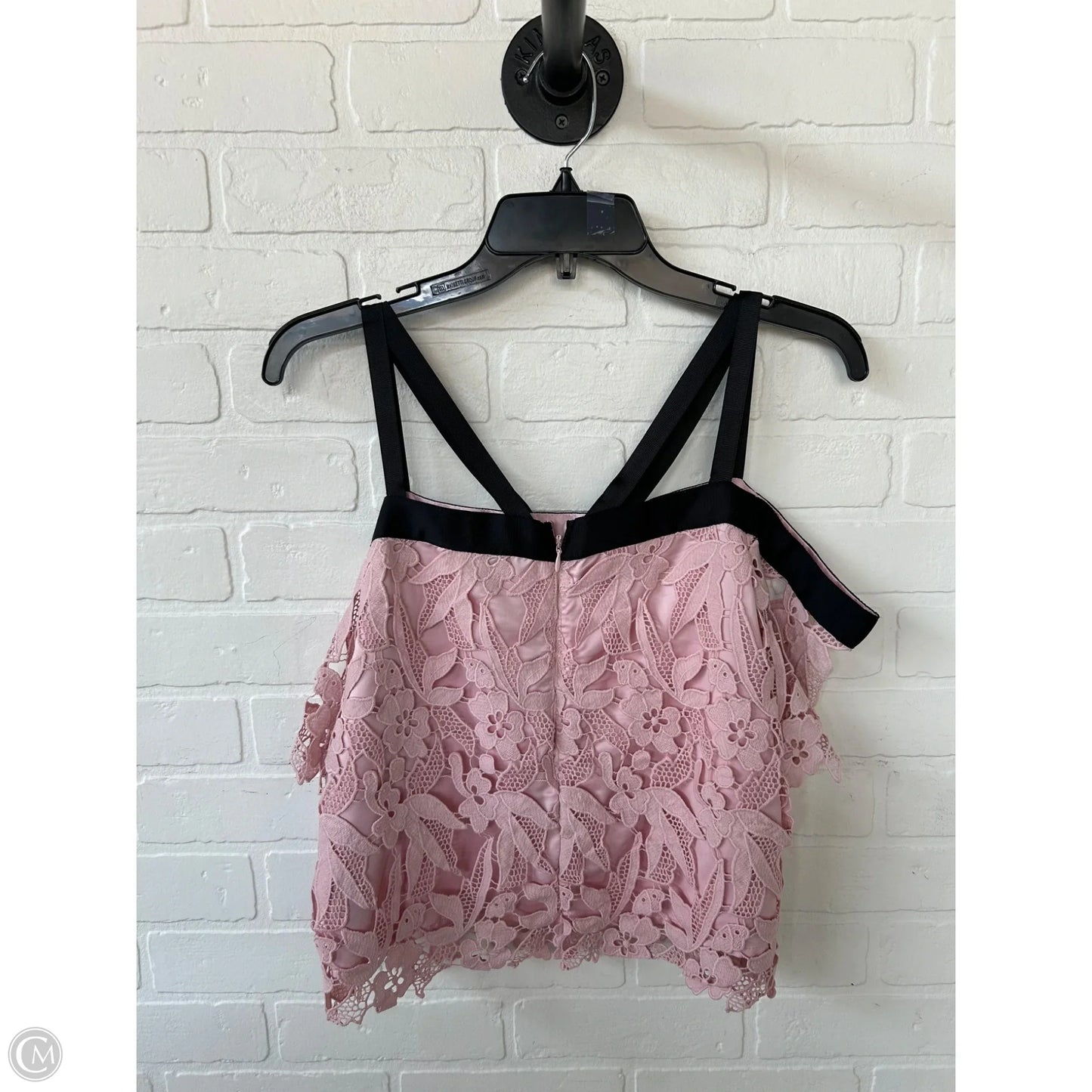 Top Sleeveless By Top Shop In Black & Pink, Size: M