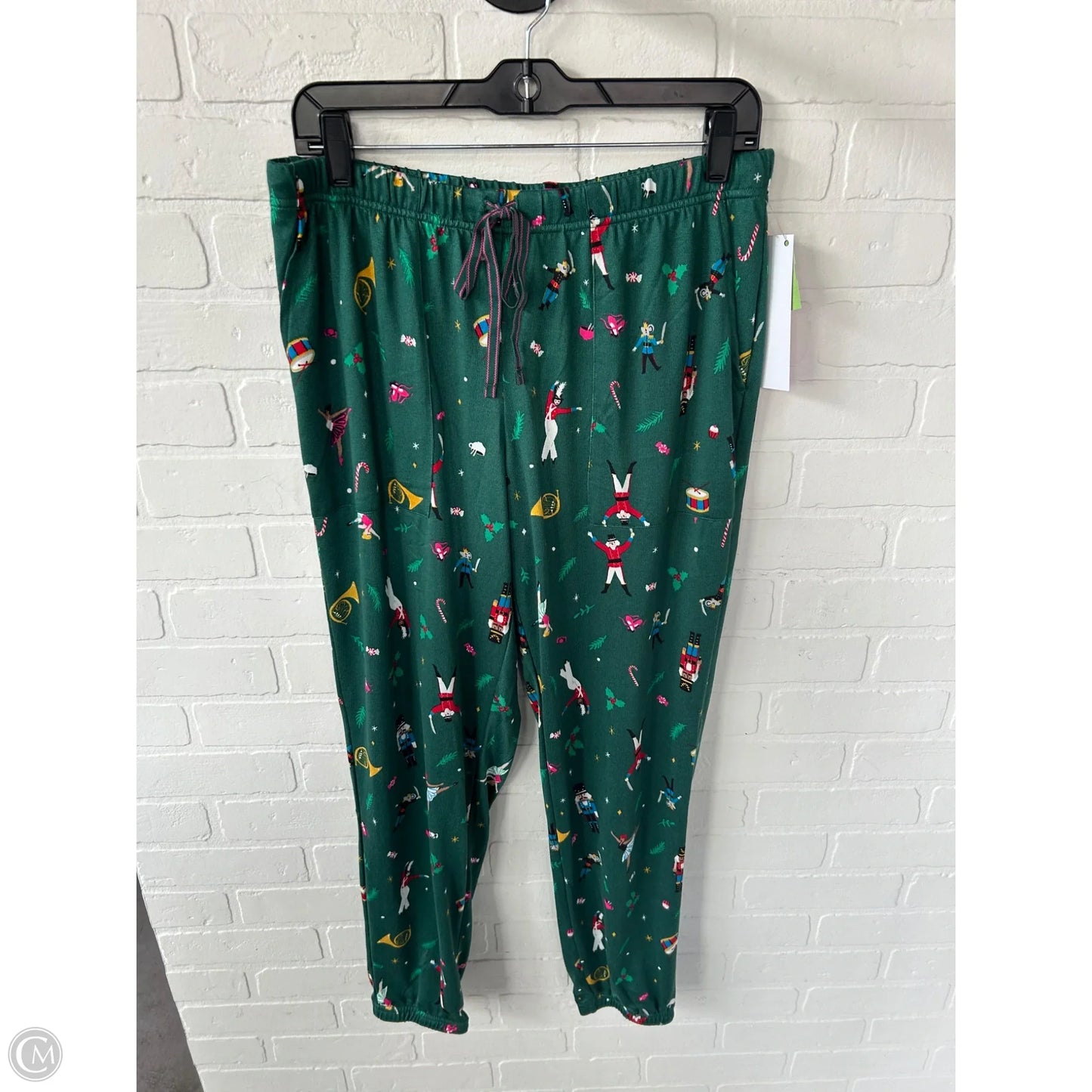 Pajama Pants By Joyspun In Green & White, Size: M