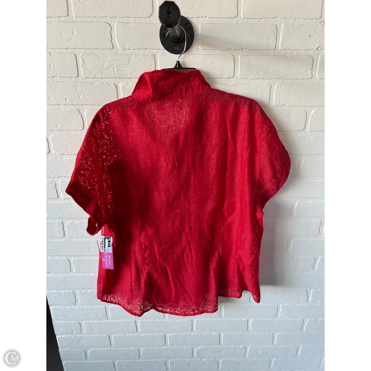 Top Short Sleeve By Chicos In Red, Size: Xl