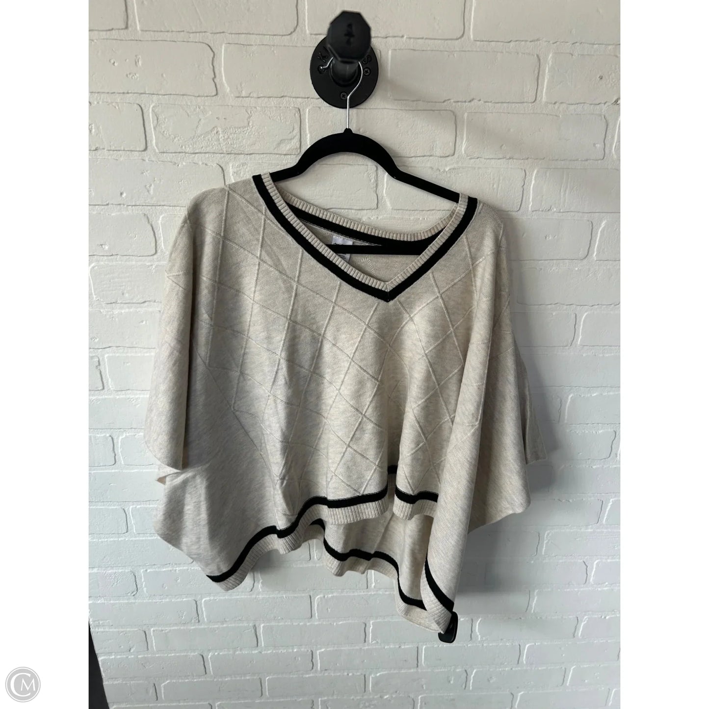 Poncho By Cmc In Black & Cream, Size: Osfm