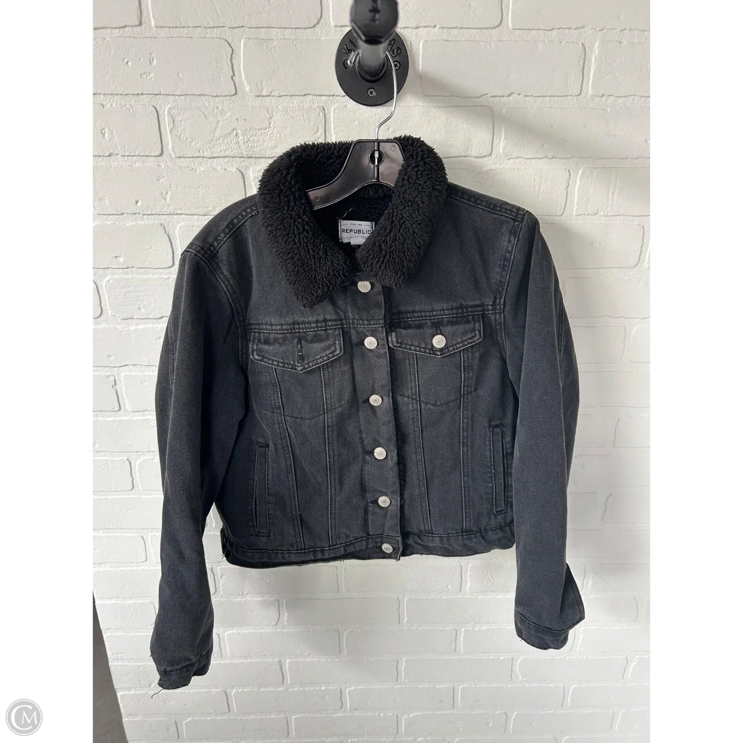Jacket Denim By For The Republic In Black Denim, Size: M