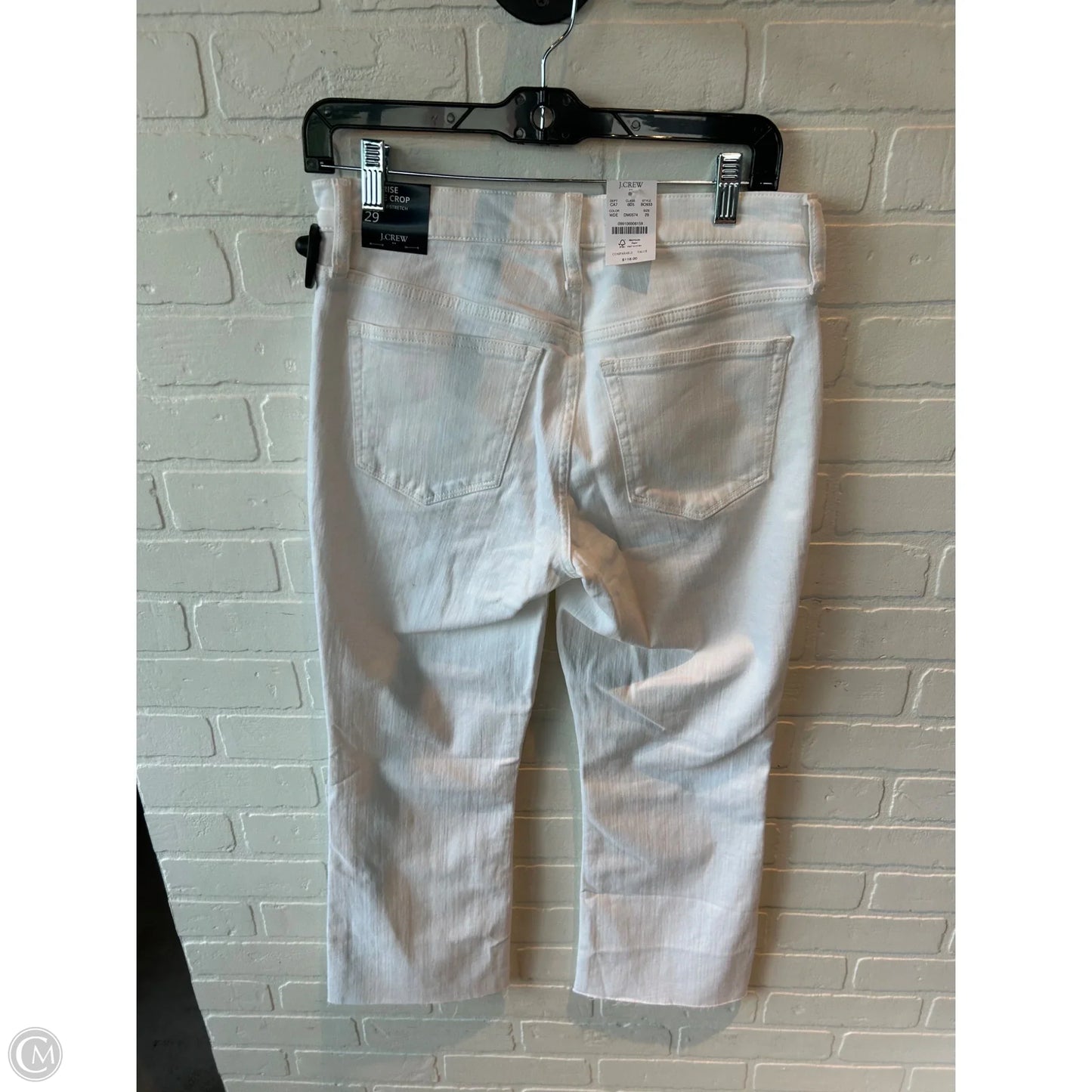 Jeans Cropped By J. Crew In White Denim, Size: 8