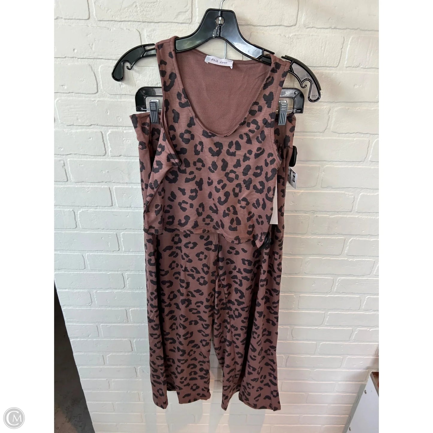 Lounge Set Pants By Clothes Mentor In Black & Brown, Size: L
