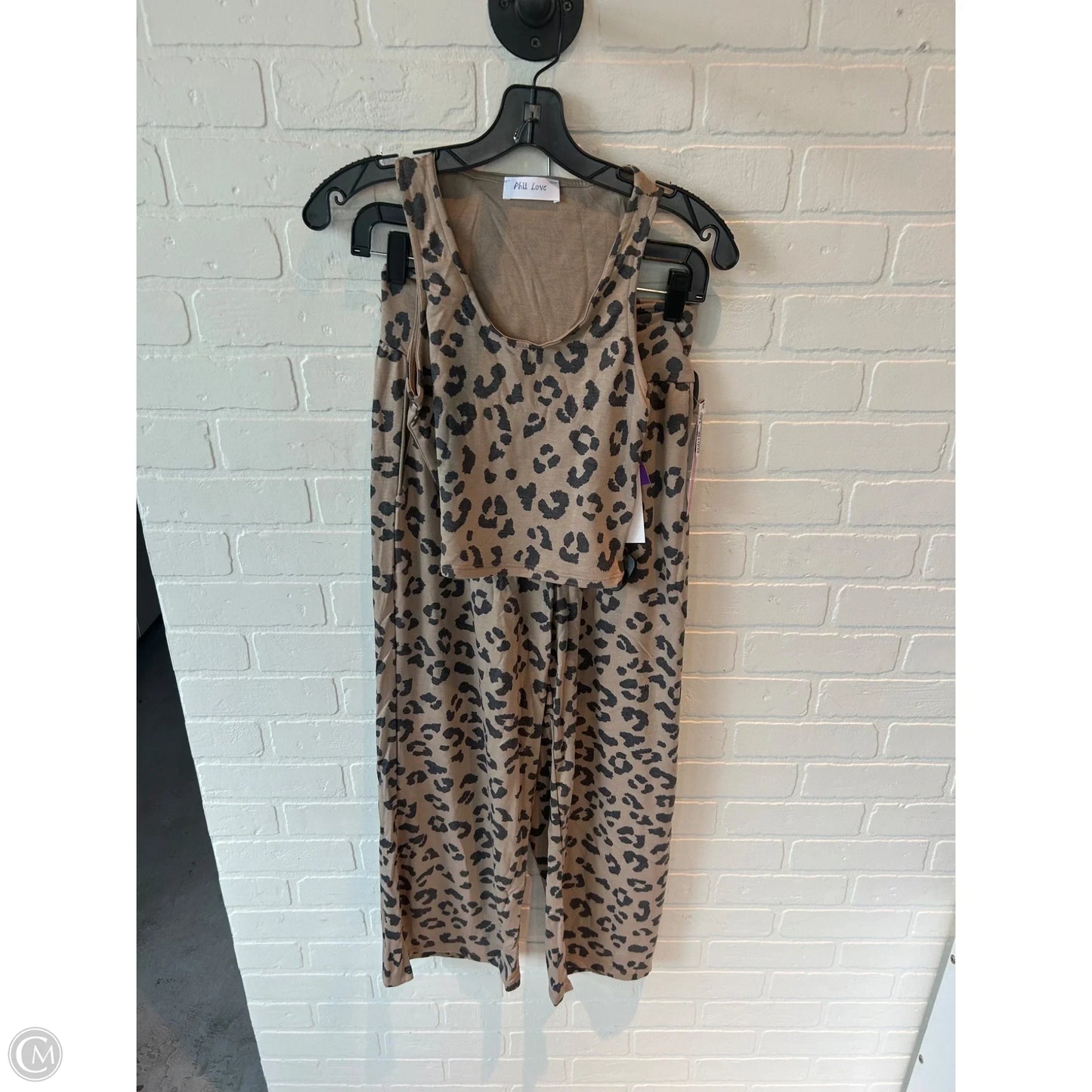 Lounge Set Pants By Clothes Mentor In Black & Tan, Size: L