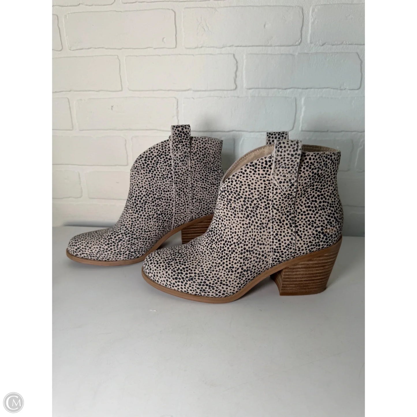 Boots Ankle Heels By Toms In Leopard Print, Size: 7.5