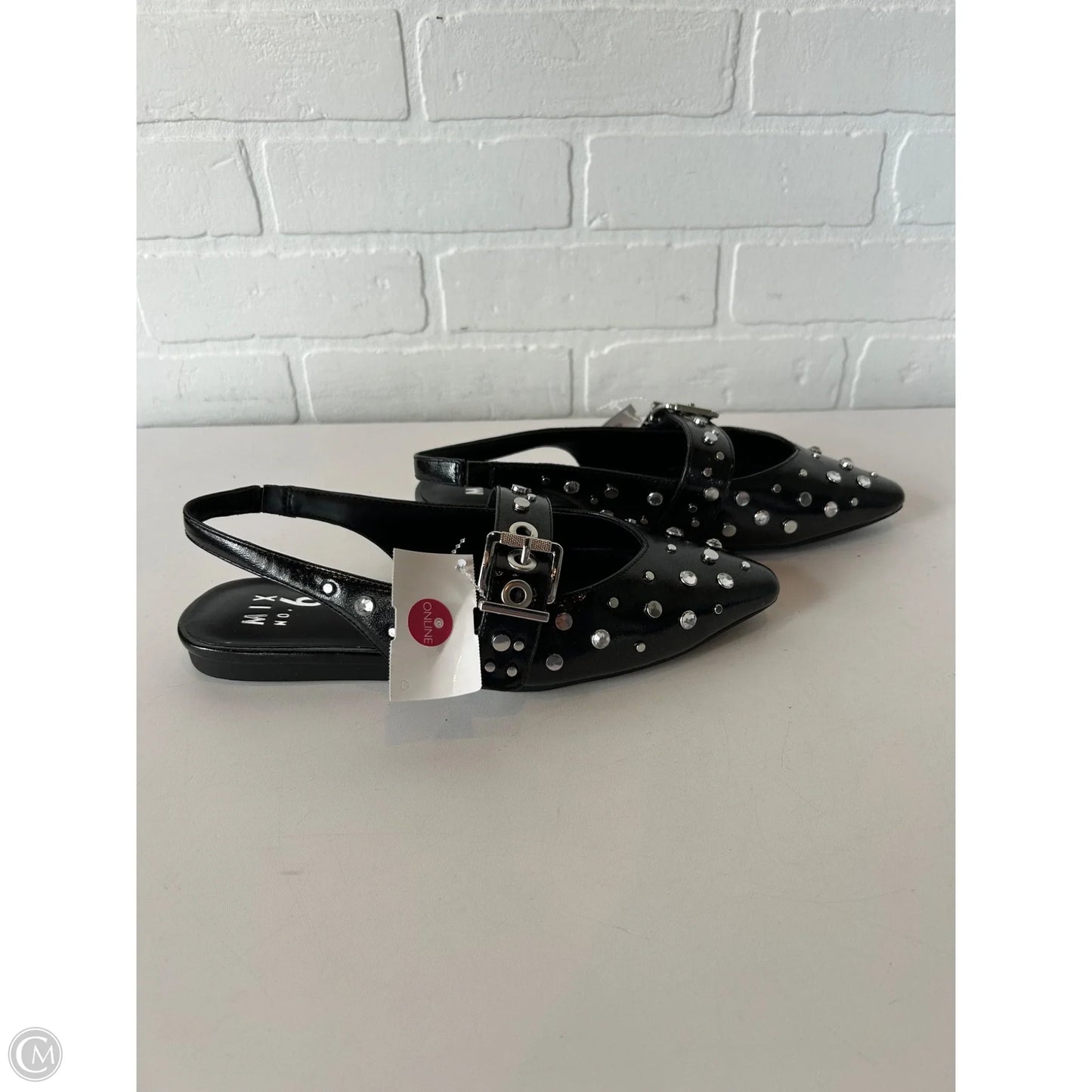 Shoes Flats By Mix No 6 In Black & Silver, Size: 7.5