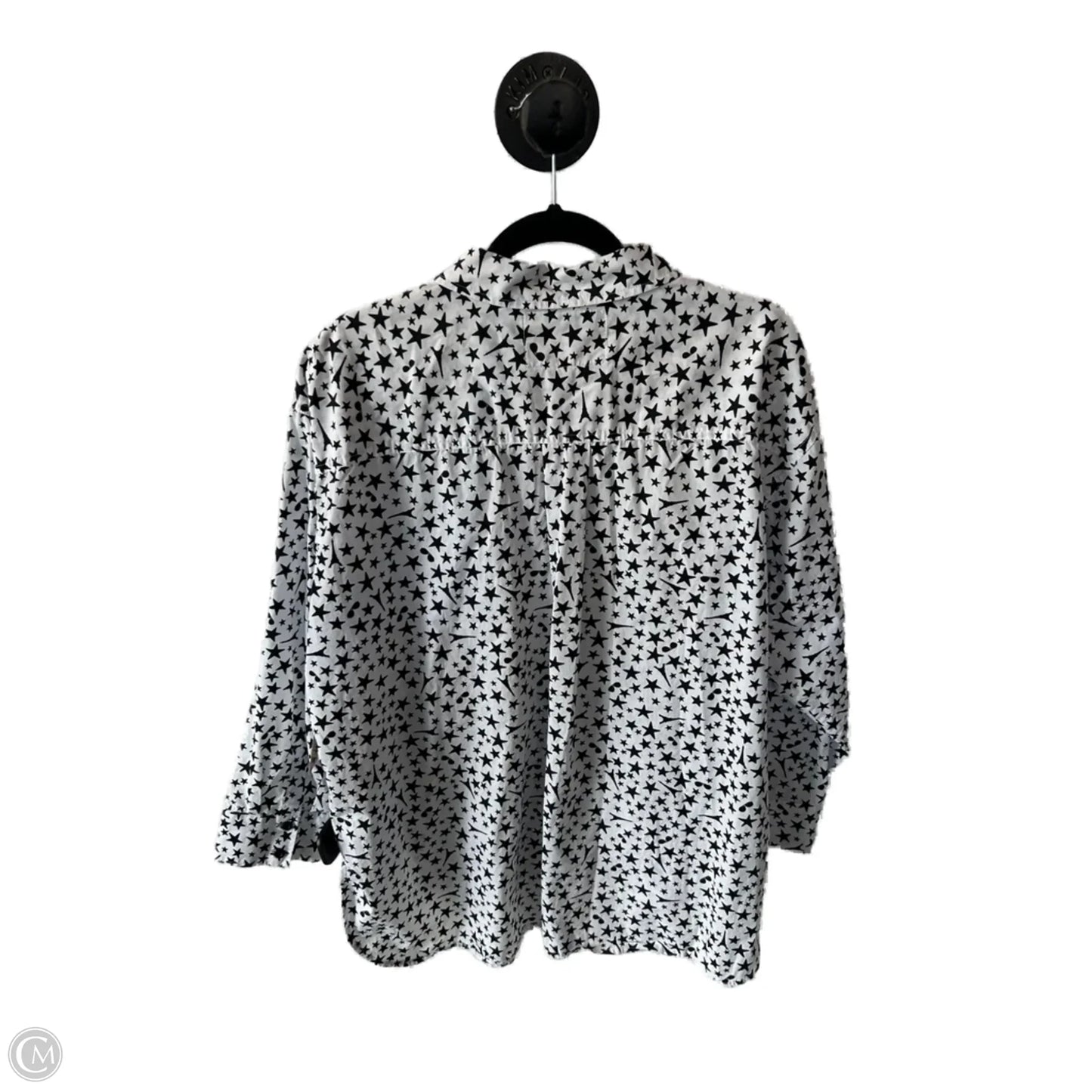 Top Long Sleeve Designer By Karl Lagerfeld In Black & White, Size: Xl