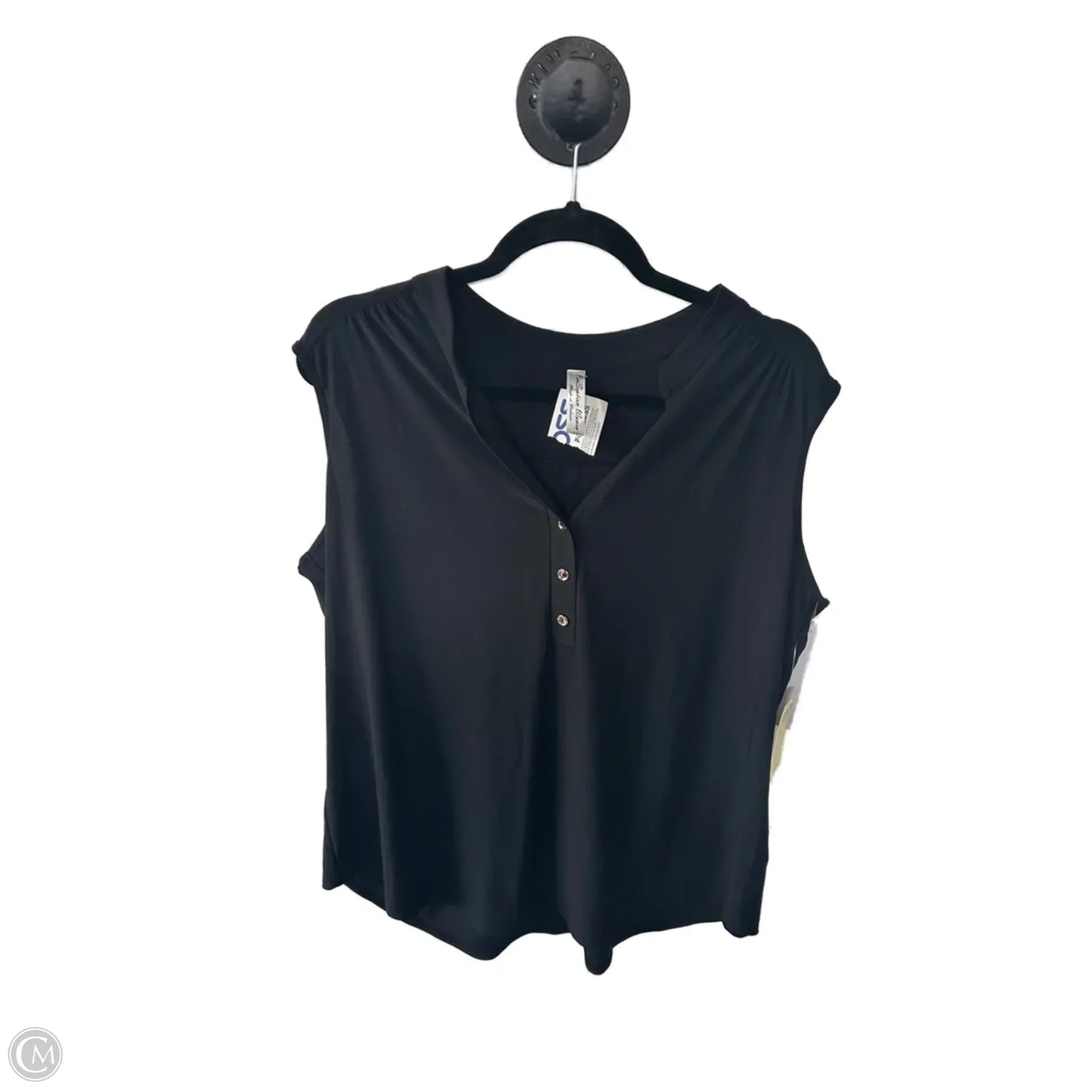 Top Sleeveless By Perseption Concept In Black, Size: 1x