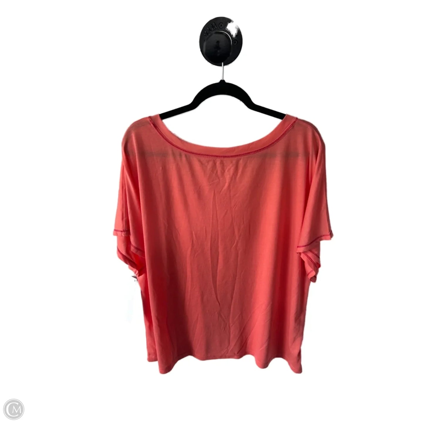 Top Short Sleeve Basic By Simply Styled In Coral, Size: 2x