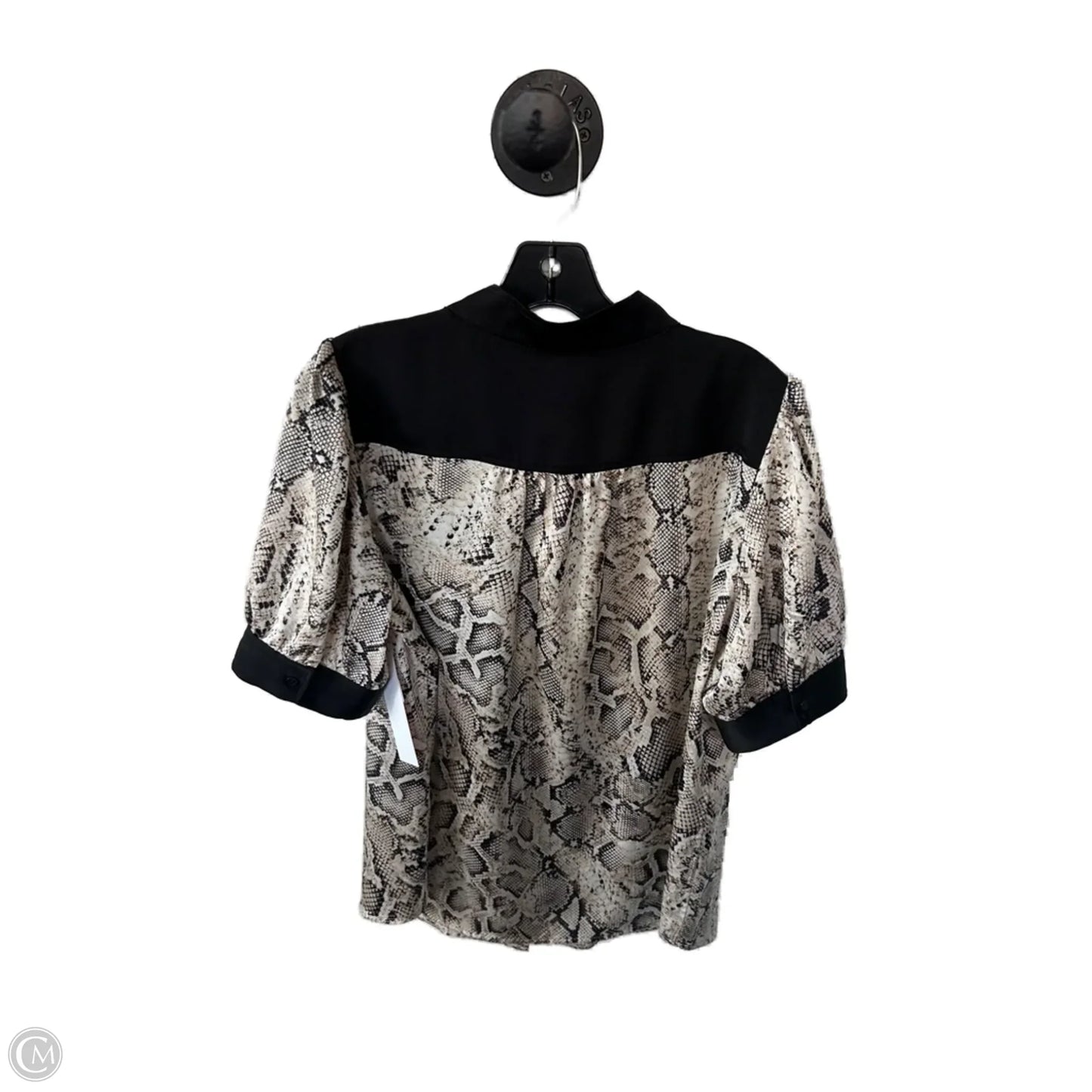 Top Short Sleeve By Dkny In Snakeskin Print, Size: L