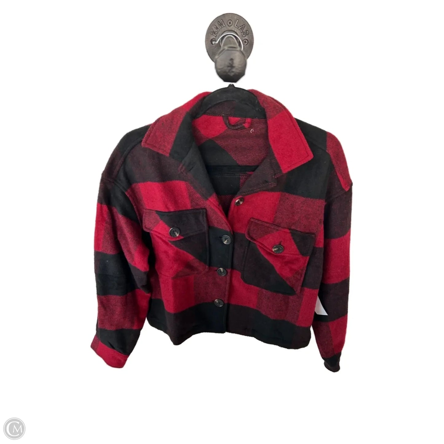 Jacket Shirt By Cme In Black & Red, Size: Xs