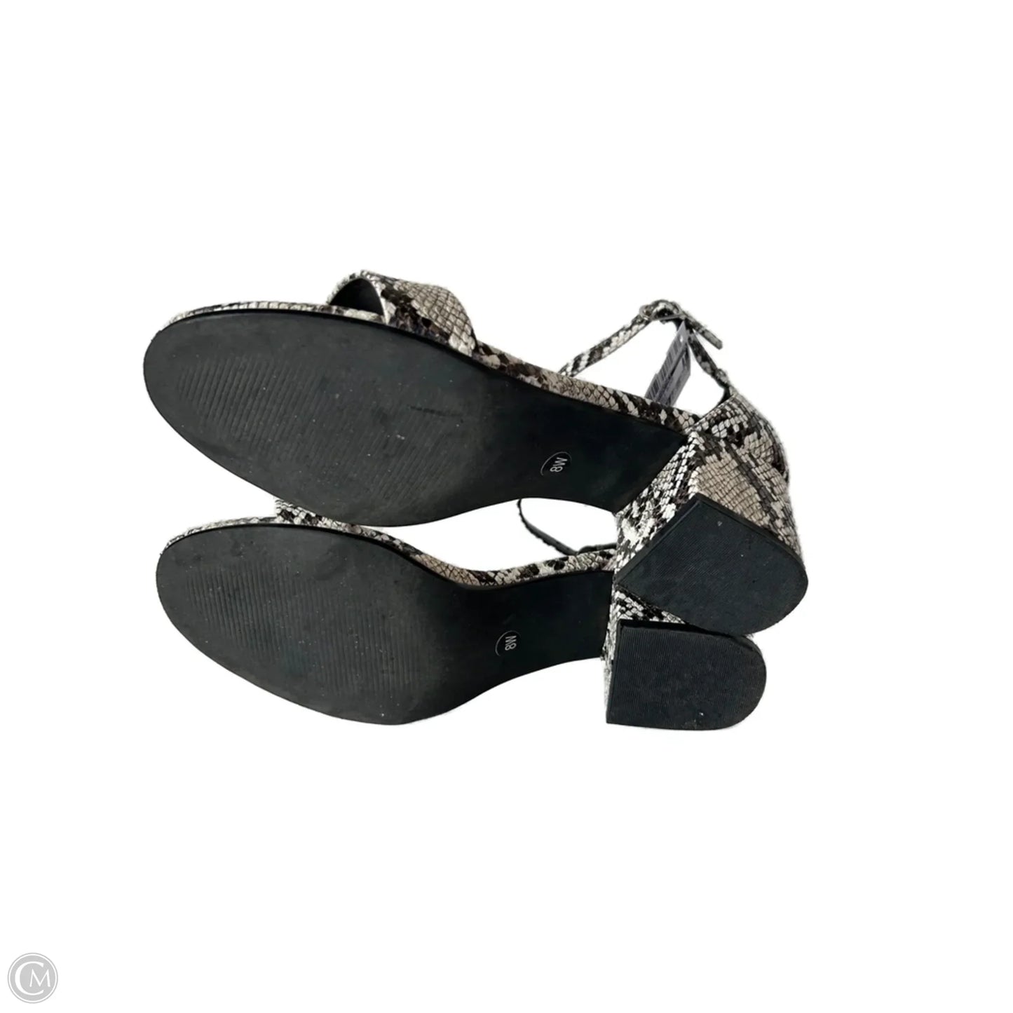 Sandals Heels Block By Amazon Essentials In Snakeskin Print, Size: 8