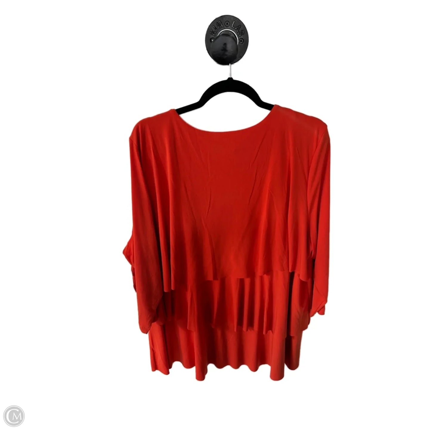 Tunic 3/4 Sleeve By Susan Graver In Orange, Size: 2x