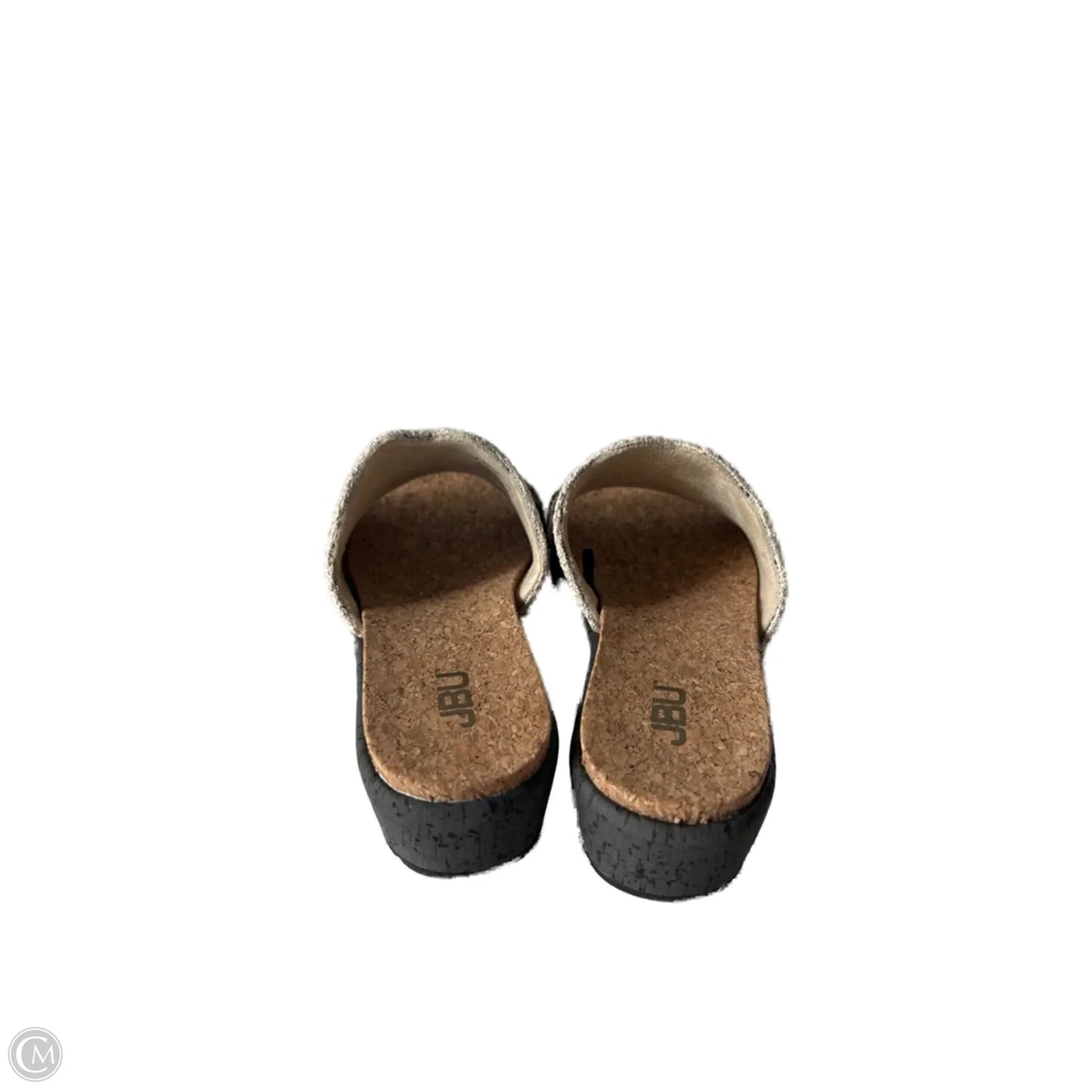 Sandals Heels Wedge By Jbu By Jambu In Black & Cream, Size: 8.5