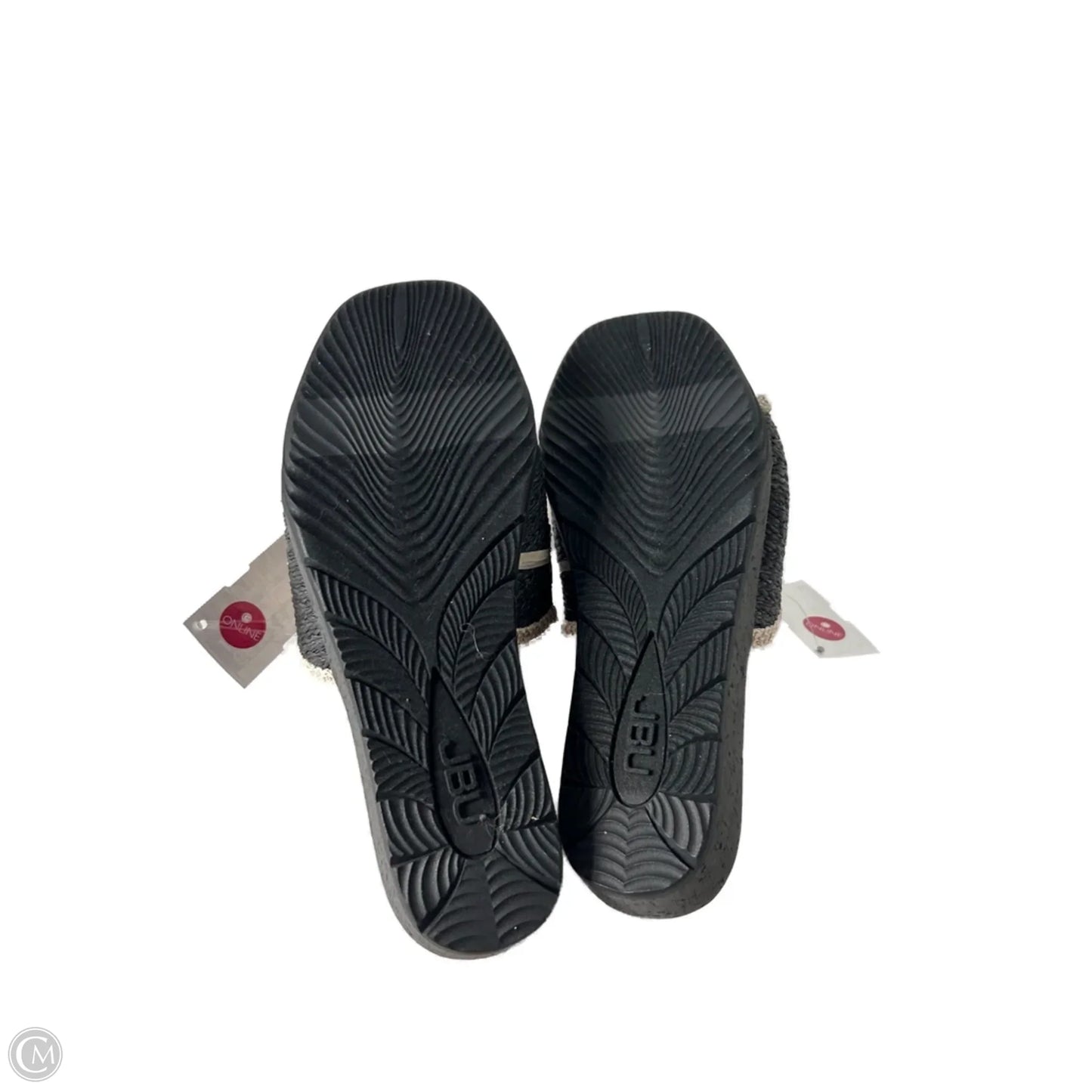 Sandals Heels Wedge By Jbu By Jambu In Black & Cream, Size: 8.5