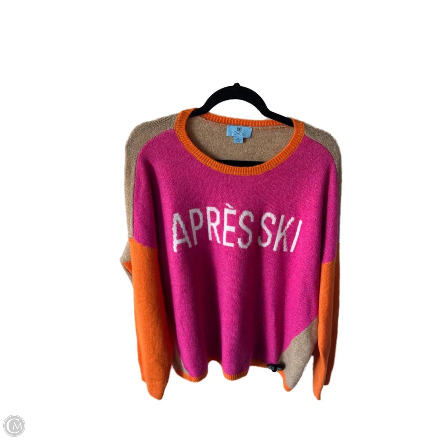Sweater By Cece In Pink & Tan, Size: M