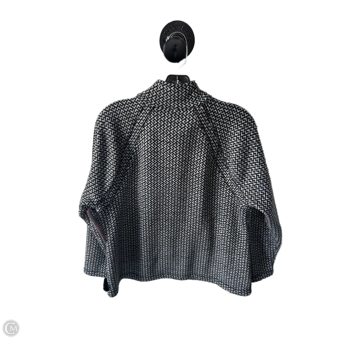 Jacket Fleece By Talbots In Black & White, Size: L