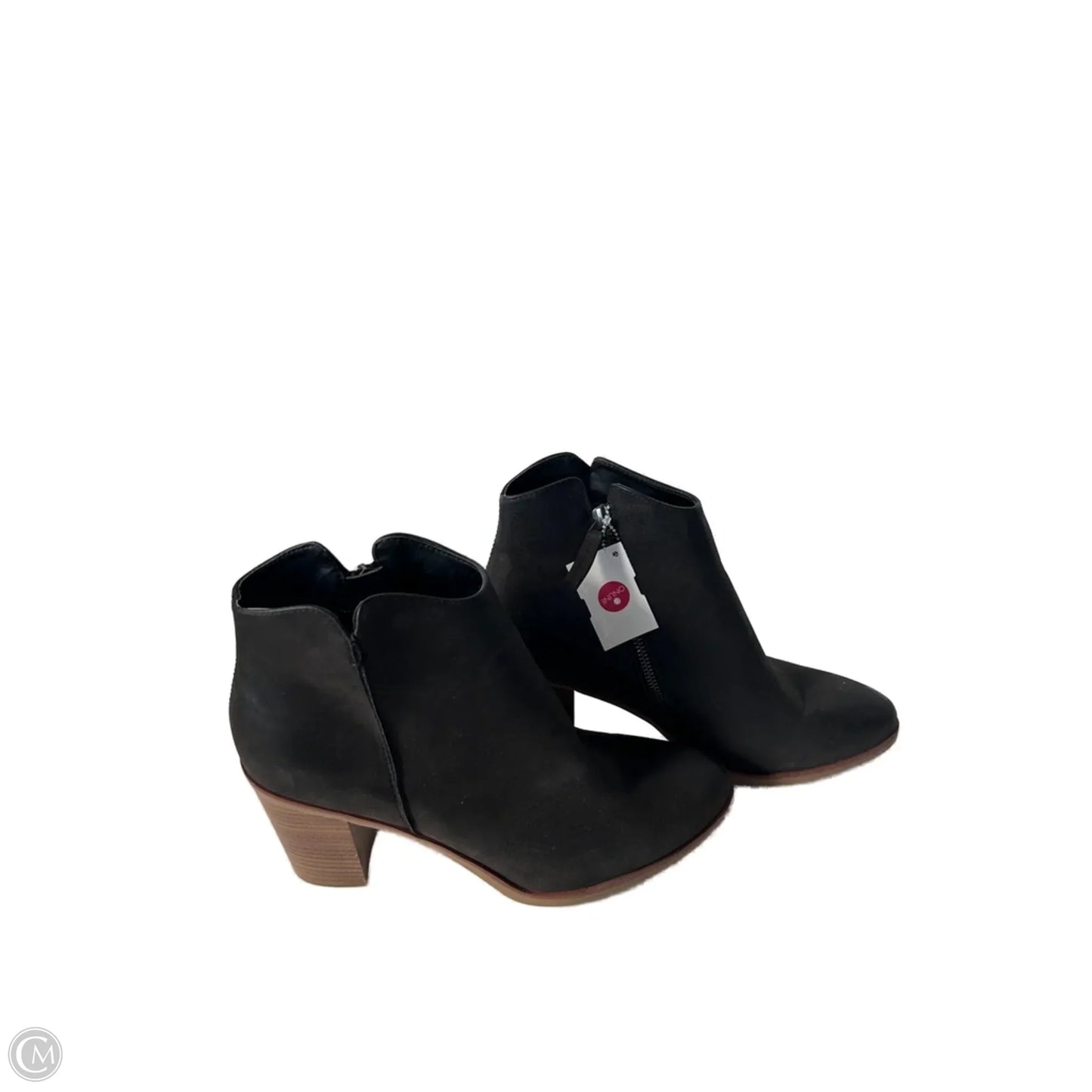 Boots Ankle Heels By Mia In Black & Tan, Size: 11