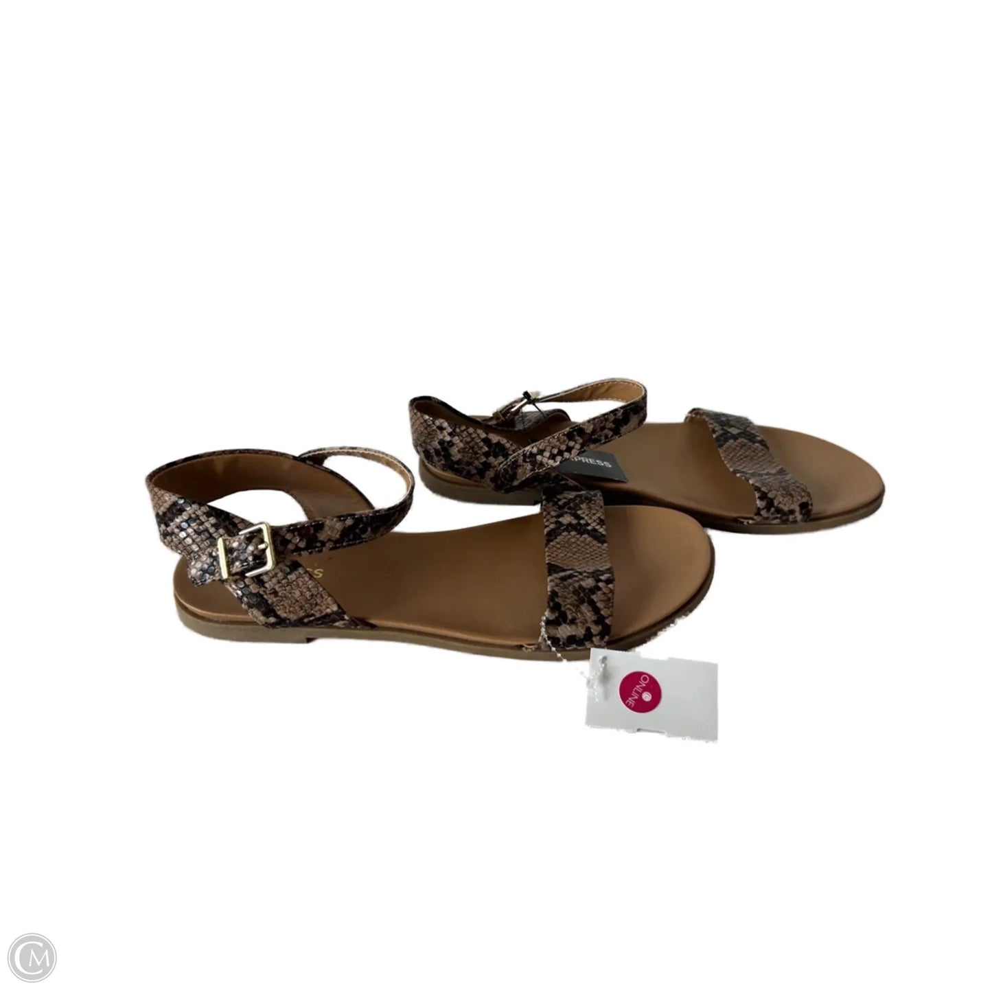 Sandals Flats By Express In Snakeskin Print, Size: 10
