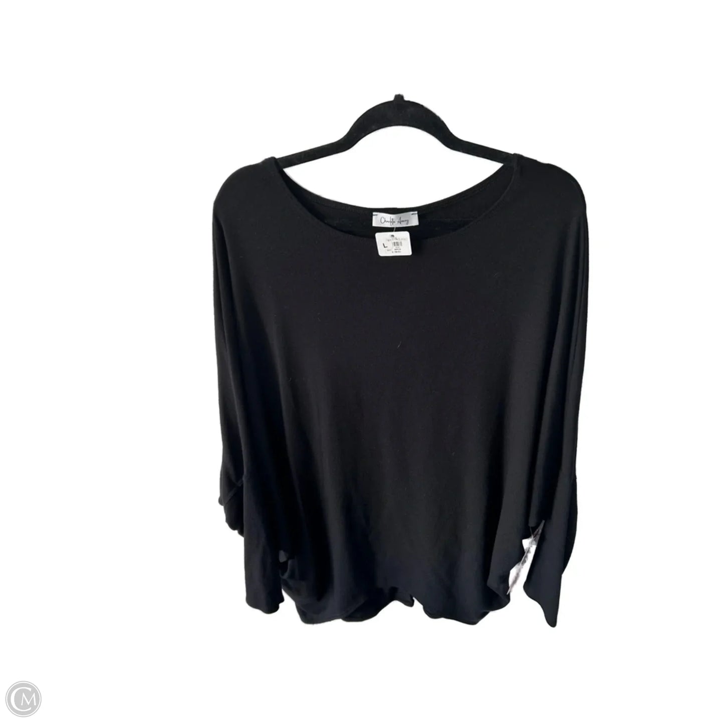 Top Long Sleeve By Cme In Black, Size: L