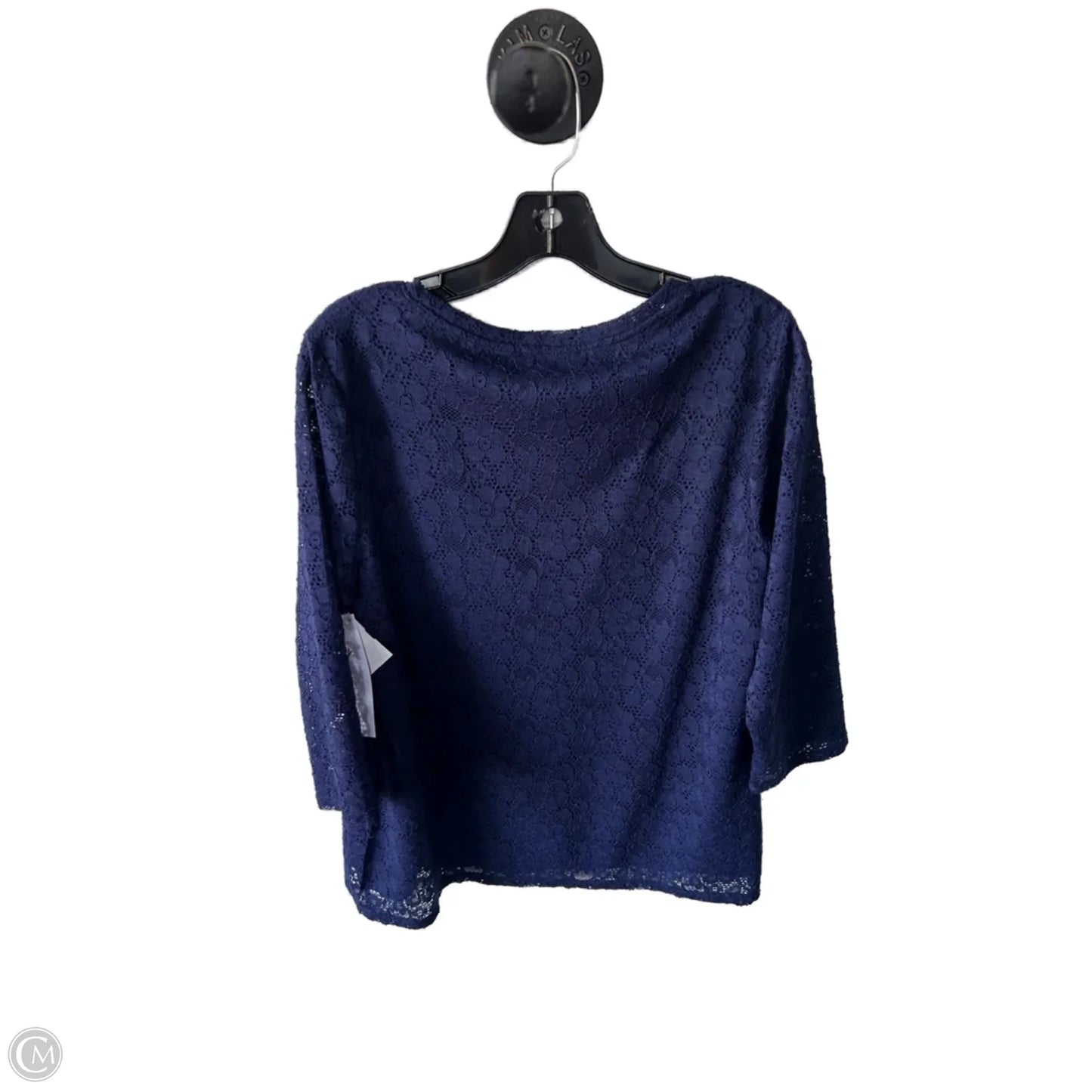 Top 3/4 Sleeve By Coldwater Creek In Navy, Size: L