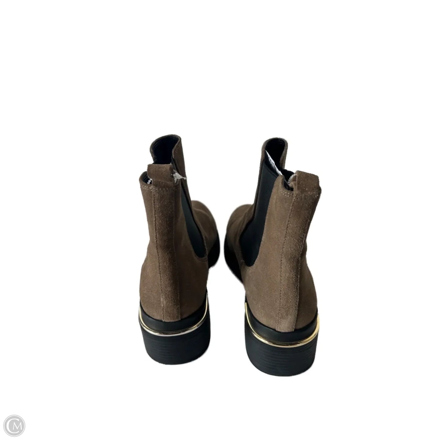 Boots Ankle Flats By Kenneth Cole In Black & Tan, Size: 9.5