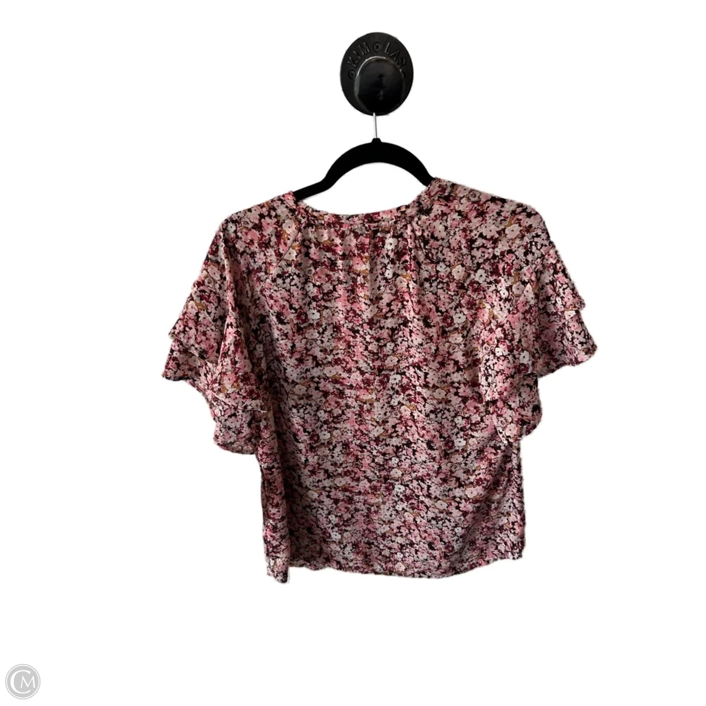 Top Short Sleeve By Maurices In Brown & Pink, Size: S