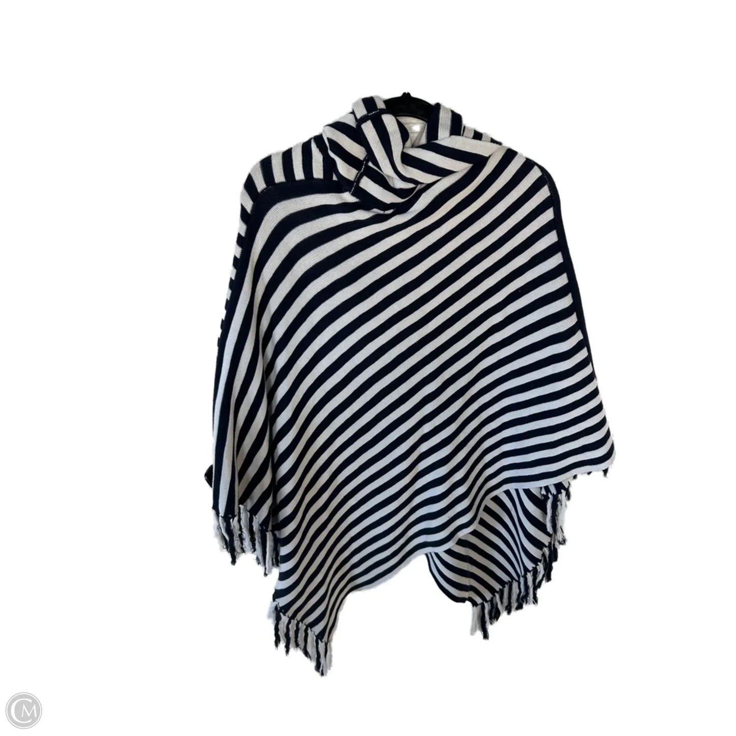 Poncho By Limited In Blue & White, Size: Xs