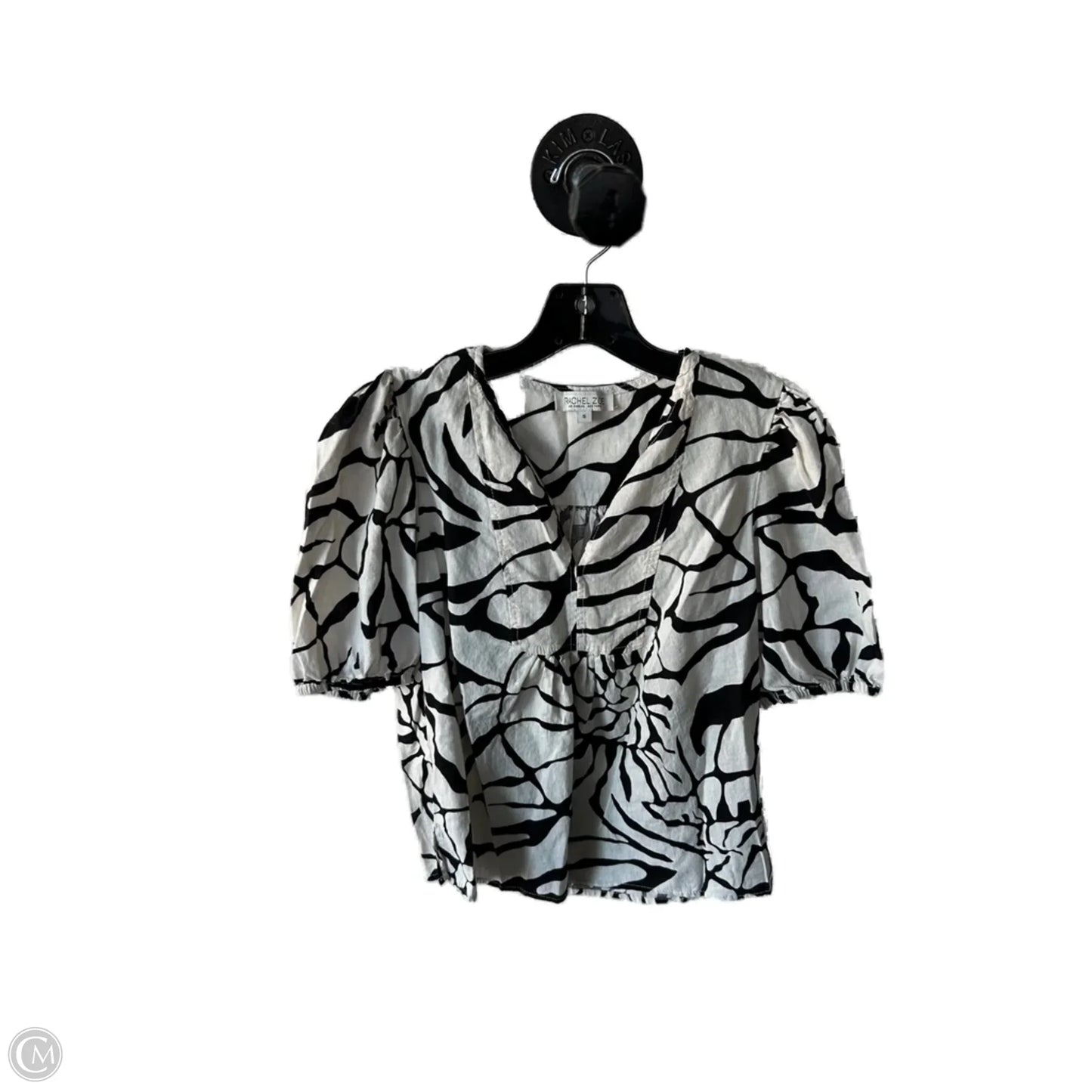 Top Short Sleeve By Rachel Zoe In Black & Cream, Size: S