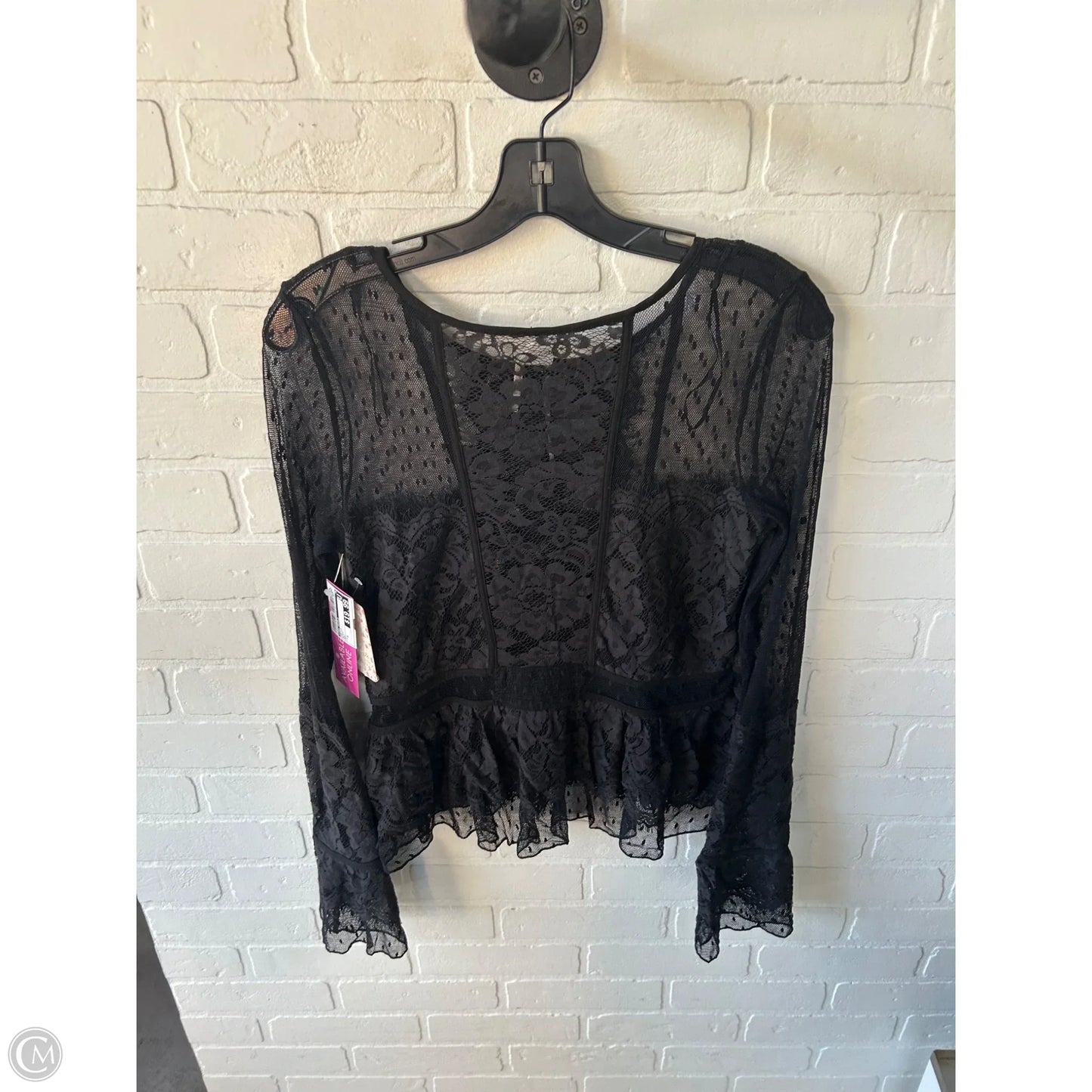 Top Long Sleeve By Free People In Black, Size: S