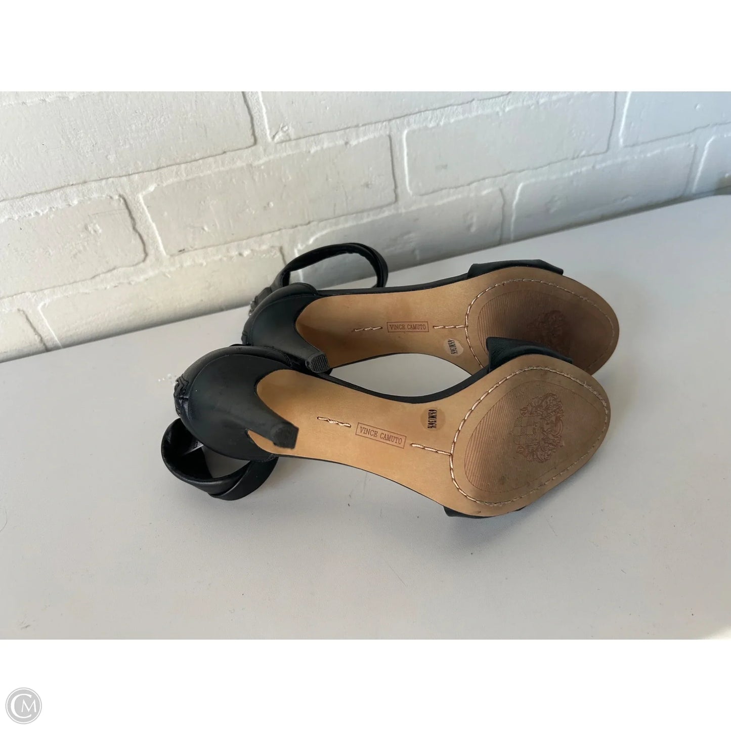 Sandals Heels Stiletto By Vince Camuto In Black, Size: 6.5