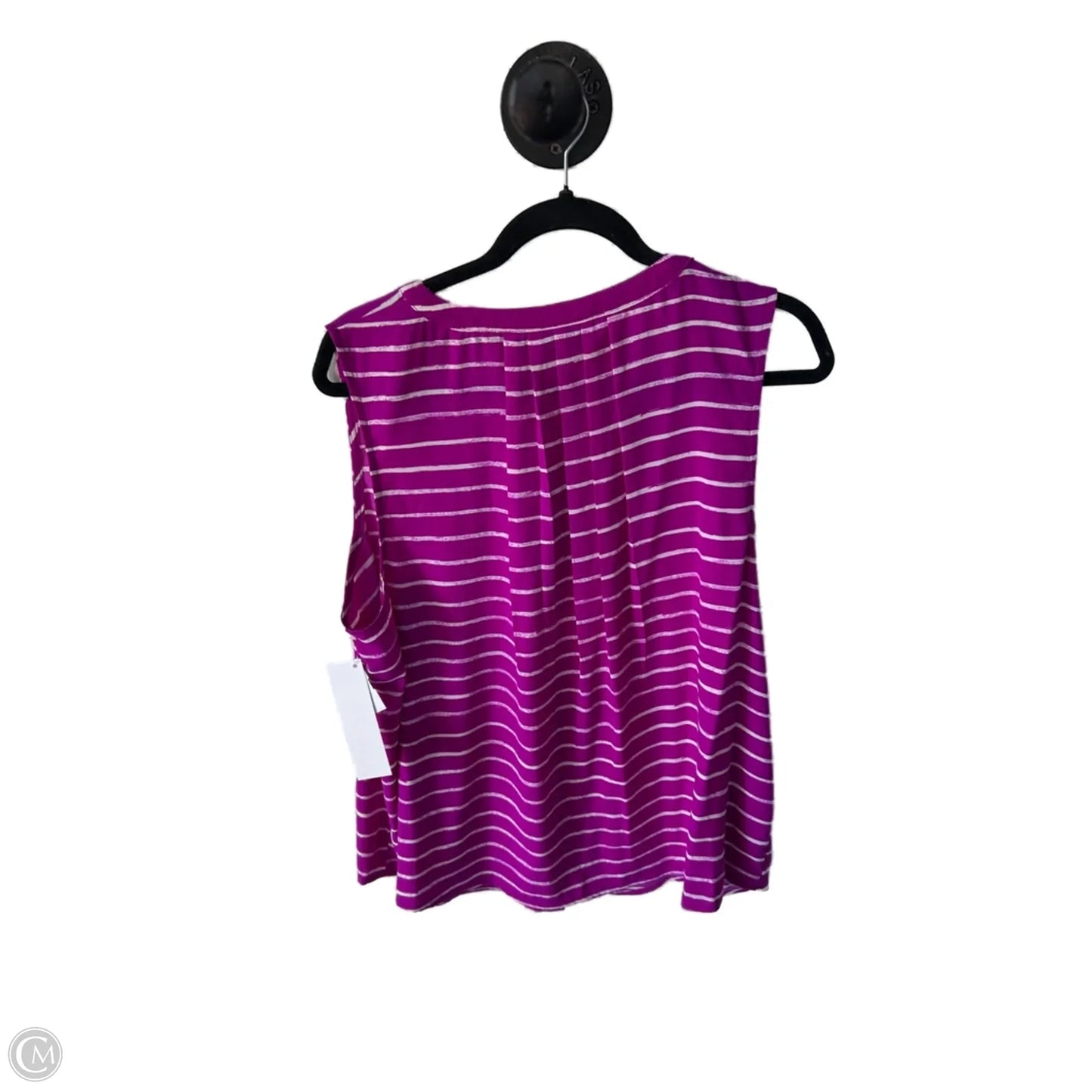 Top Sleeveless By Apt 9 In Purple & White, Size: Xl