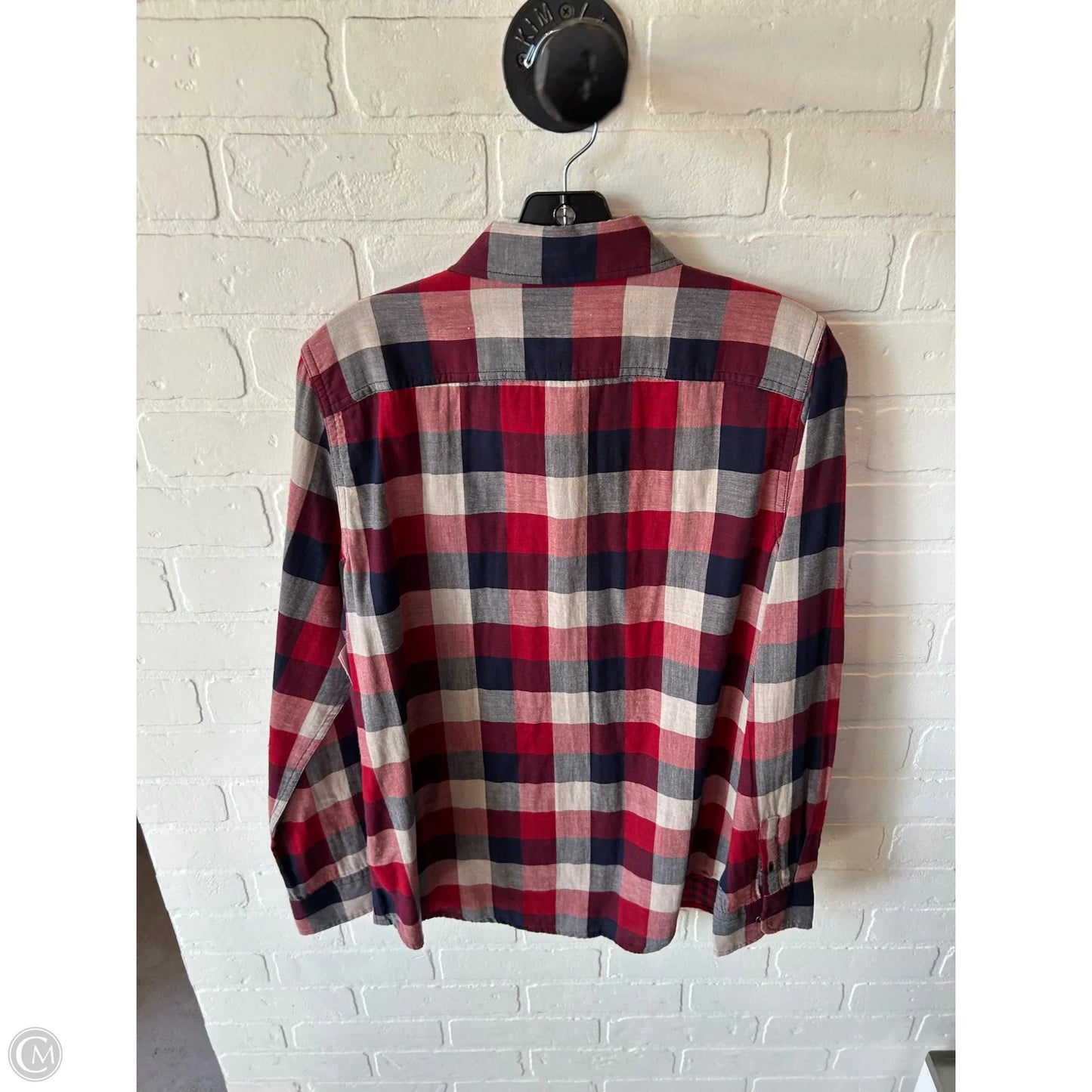 Top Long Sleeve By Chaps In Blue & Red, Size: M