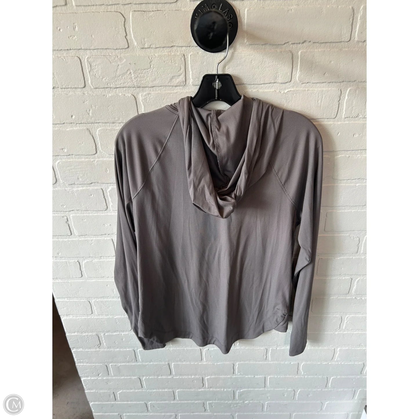 Athletic Top Long Sleeve Hoodie By Sage In Grey, Size: S