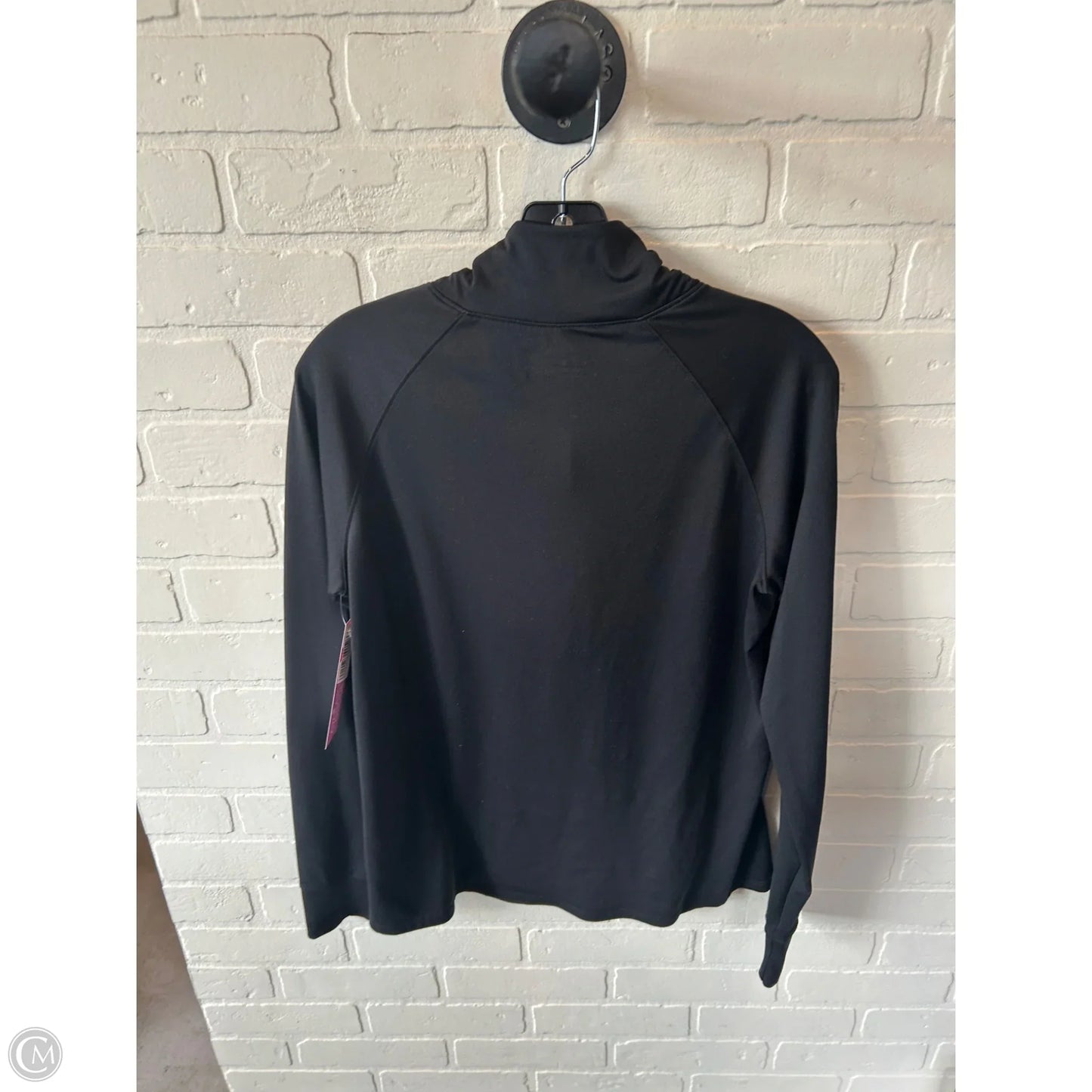 Athletic Top Long Sleeve Collar By Under Armour In Black, Size: L